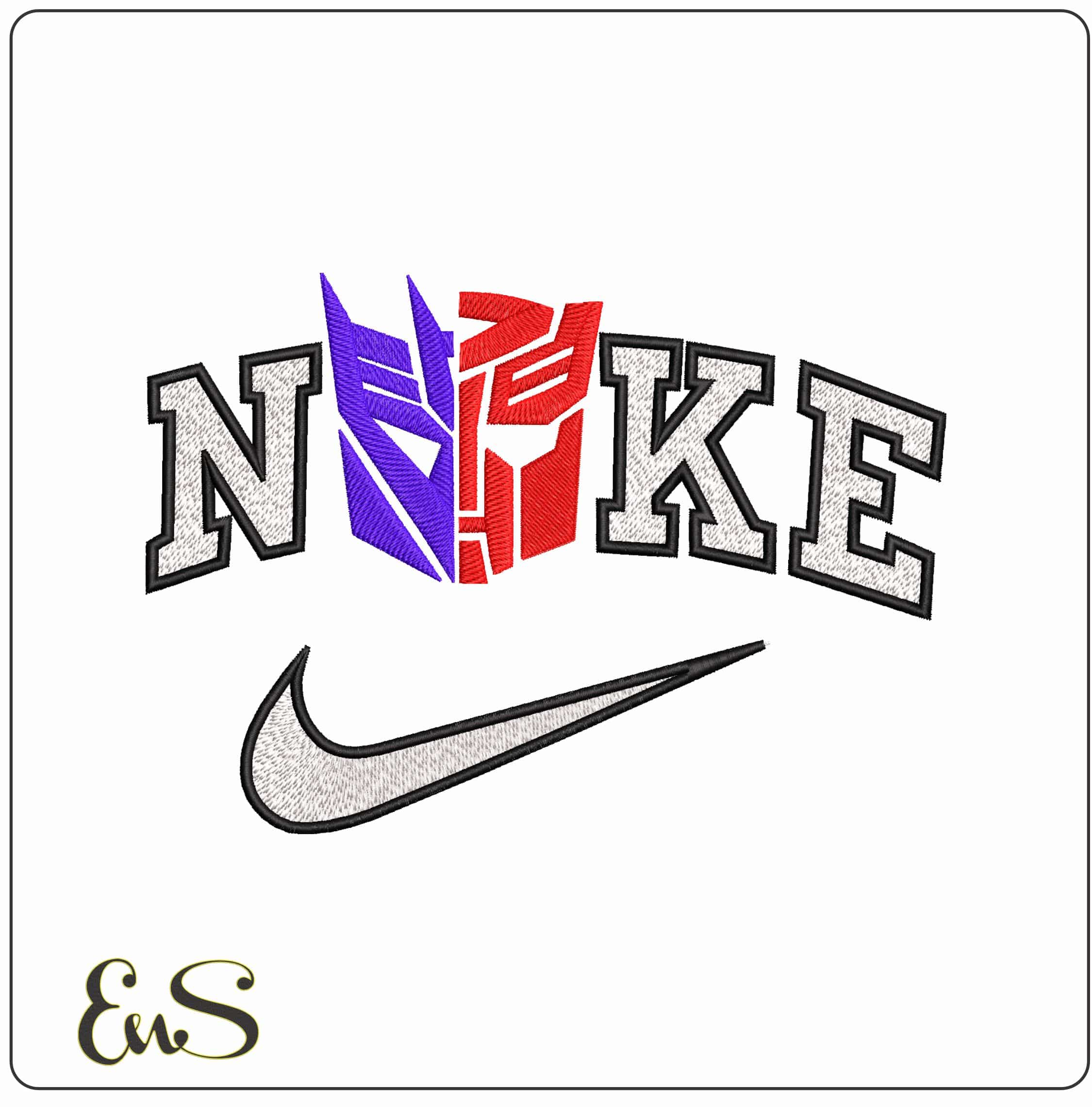 Nike Autobots vs Deceptiocons  - Elegant embroidery design file - instant download