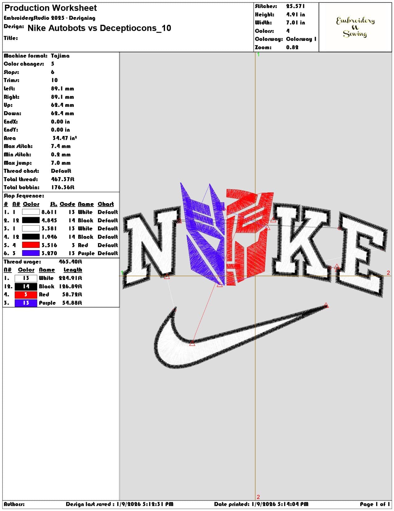 Nike Autobots vs Deceptiocons  - Elegant embroidery design file - instant download — view 3