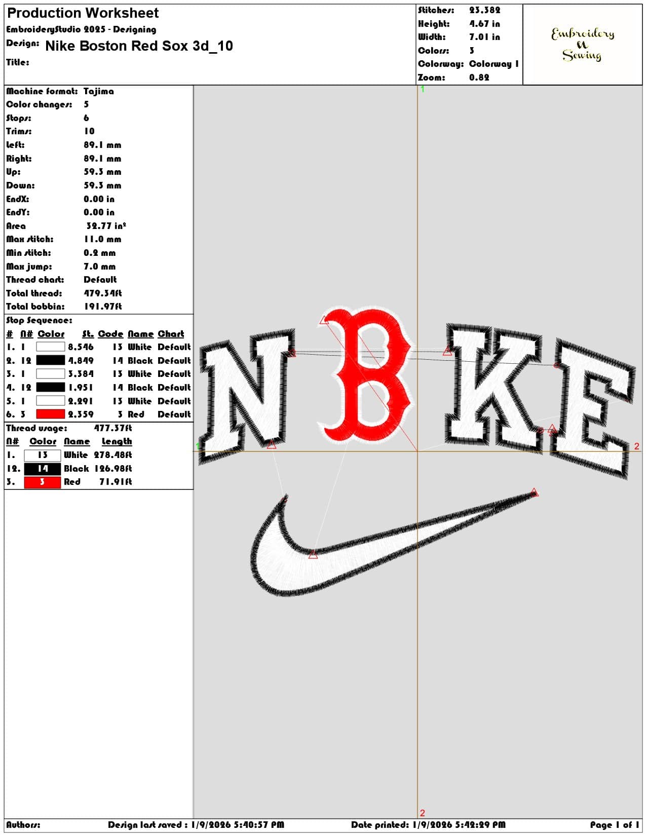 Nike Boston Red Sox 3d  - Elegant embroidery design file - instant download — view 3