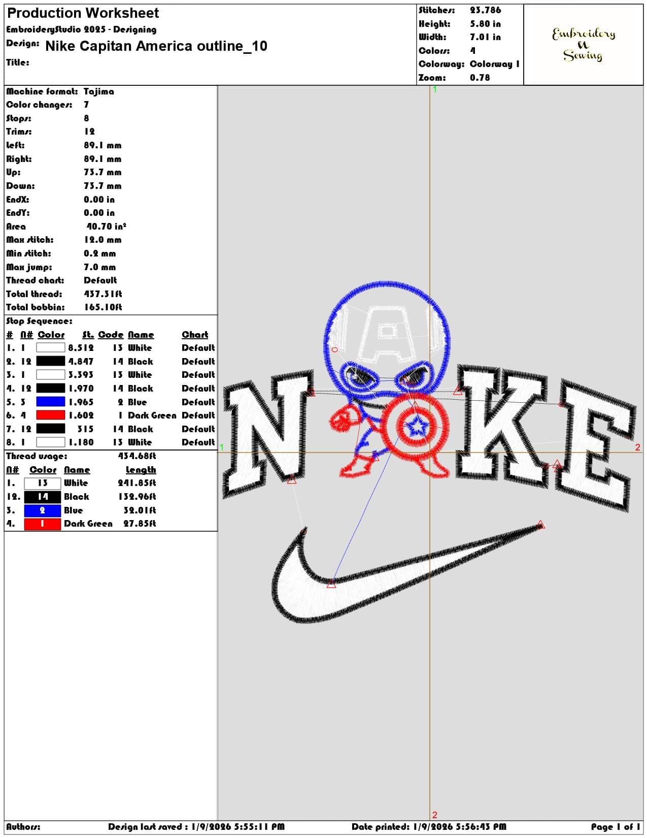 Nike Capitan America outline  - Elegant embroidery design file - instant download — view 3