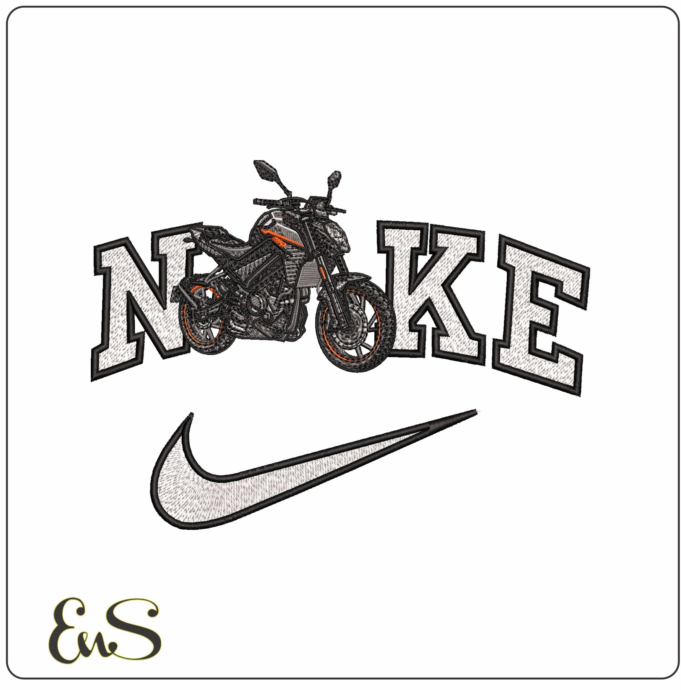 Nike CF Moto 300NK Motorbike  - Elegant embroidery design file - instant download