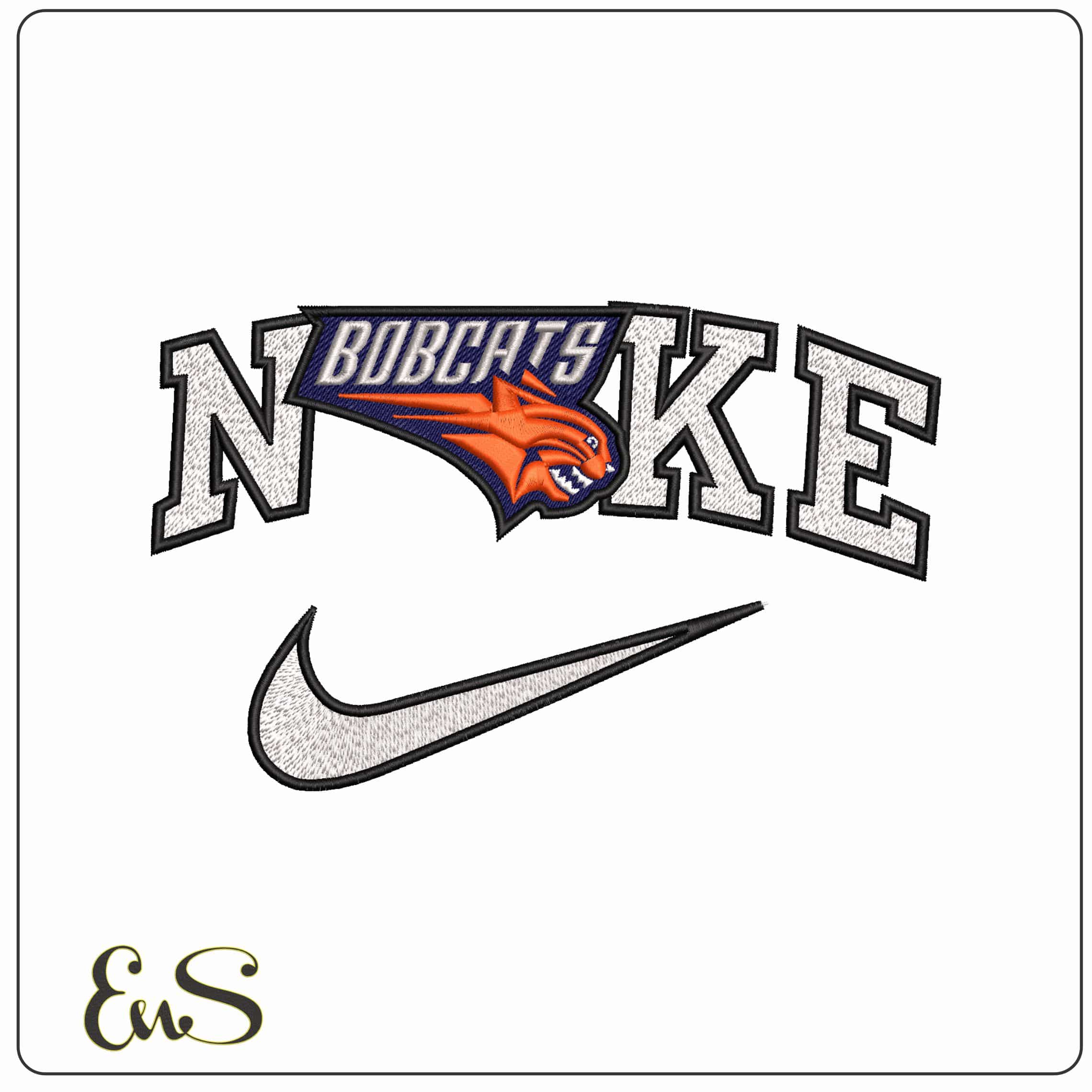 Nike Charlottte Bobcats  - Elegant embroidery design file - instant download