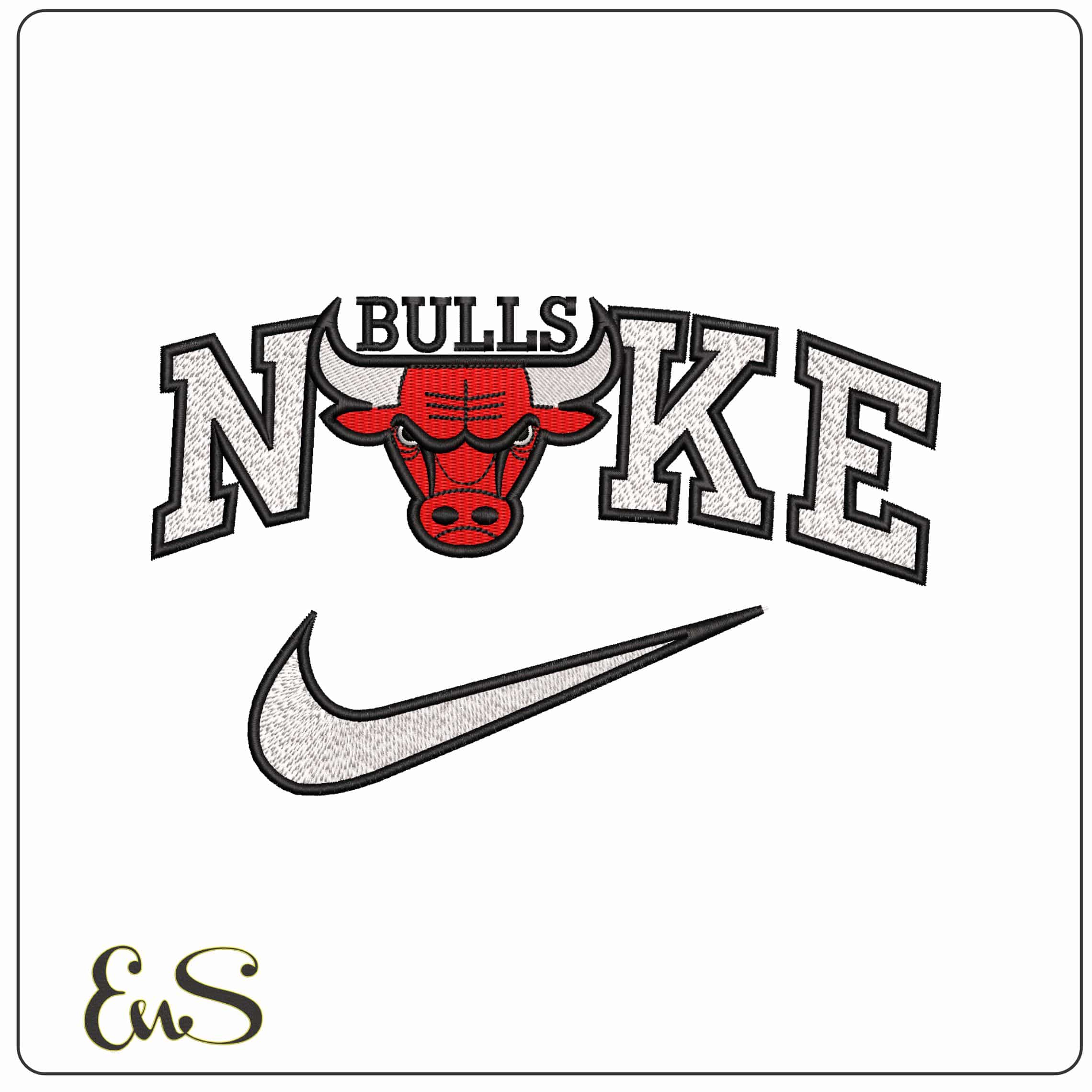 Nike Chigao BULLS Name  - Elegant embroidery design file - instant download