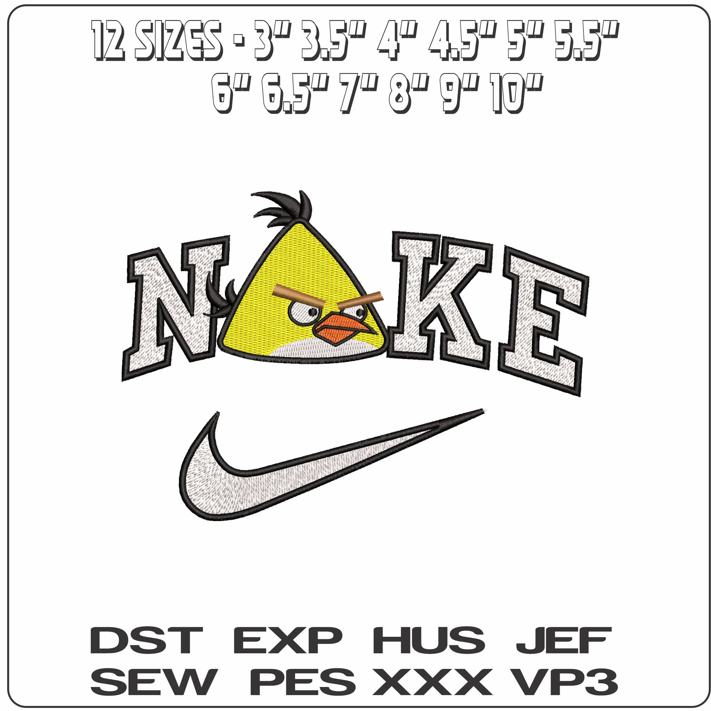 Nike Chuck Angry Birds  - Elegant embroidery design file - instant download — view 2