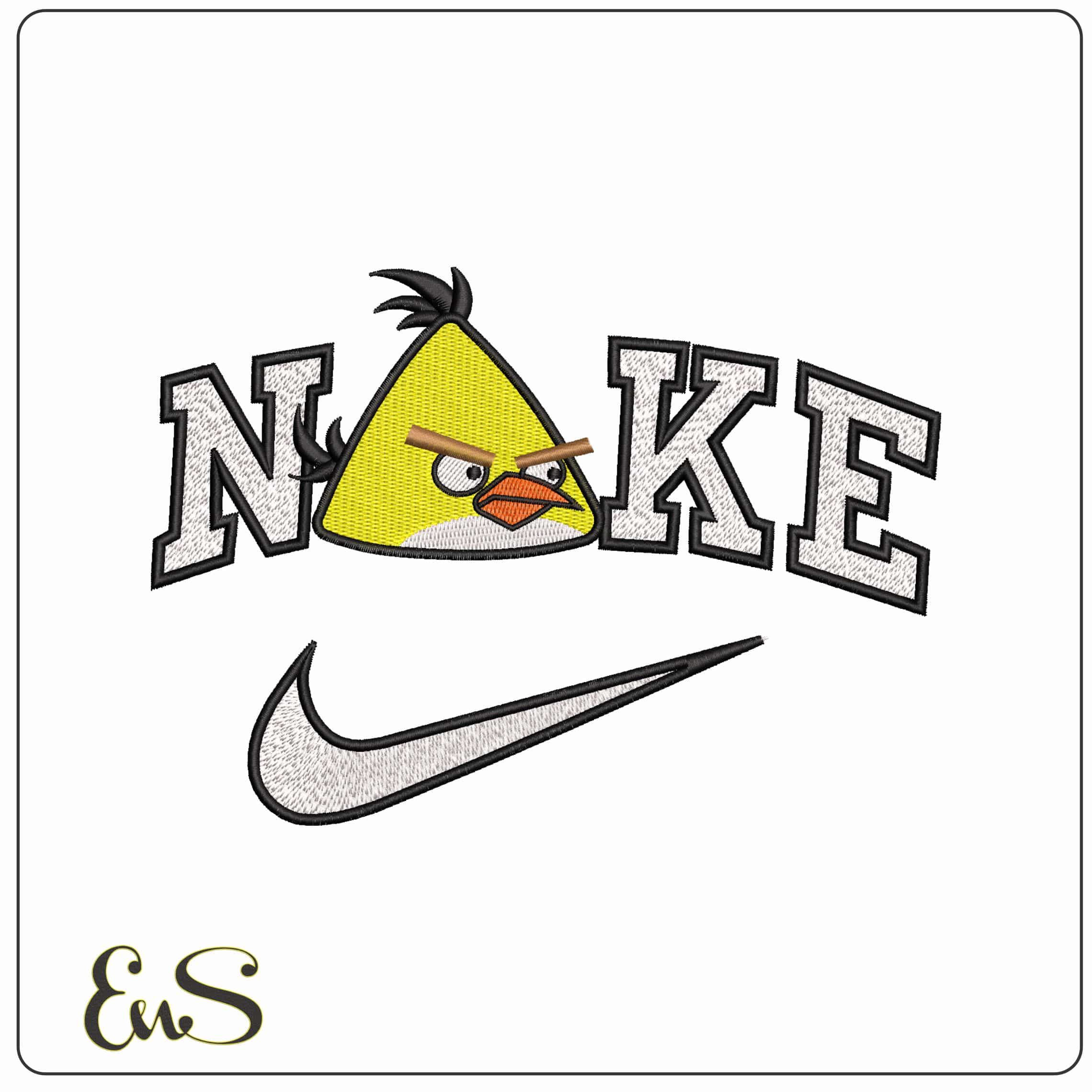 Nike Chuck Angry Birds  - Elegant embroidery design file - instant download