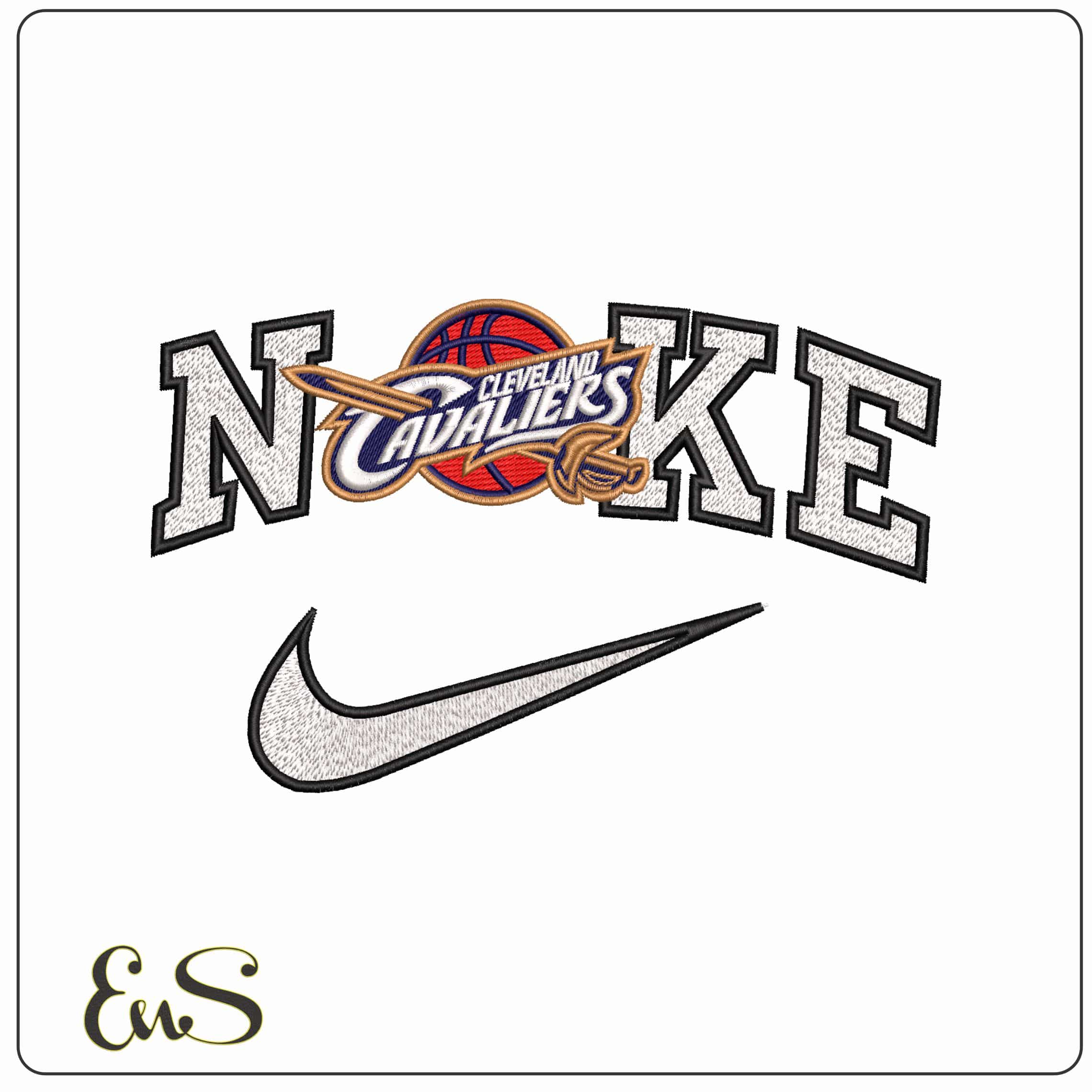 Nike Cleveland Cavalier  - Elegant embroidery design file - instant download