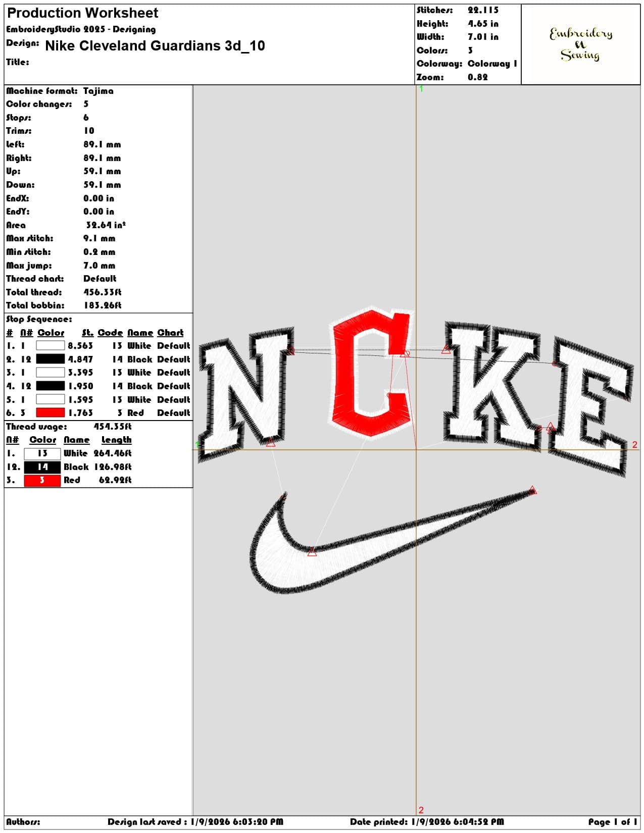 Nike Cleveland Guardians 3d  - Elegant embroidery design file - instant download — view 3