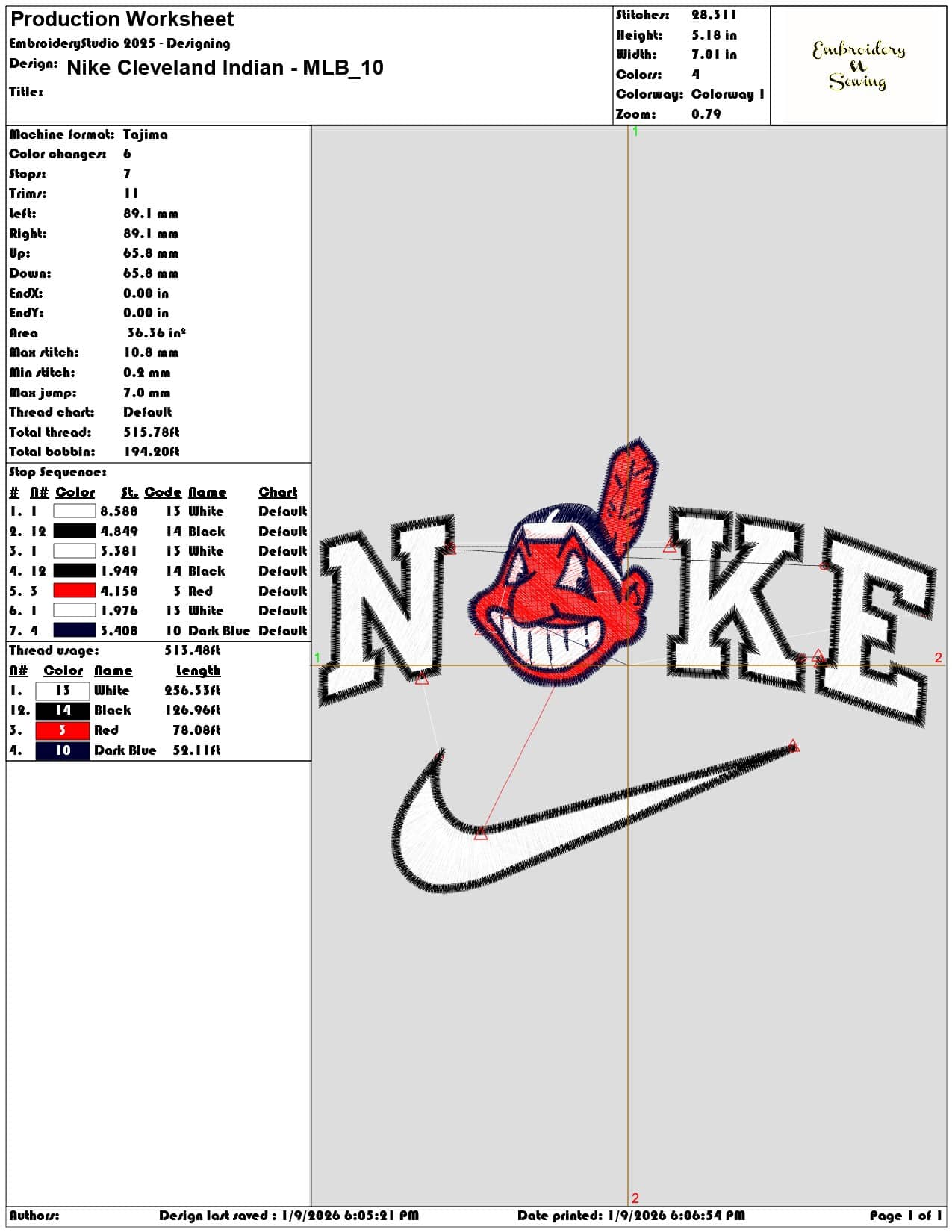 Nike Cleveland Indian MLB  - Elegant embroidery design file - instant download — view 3