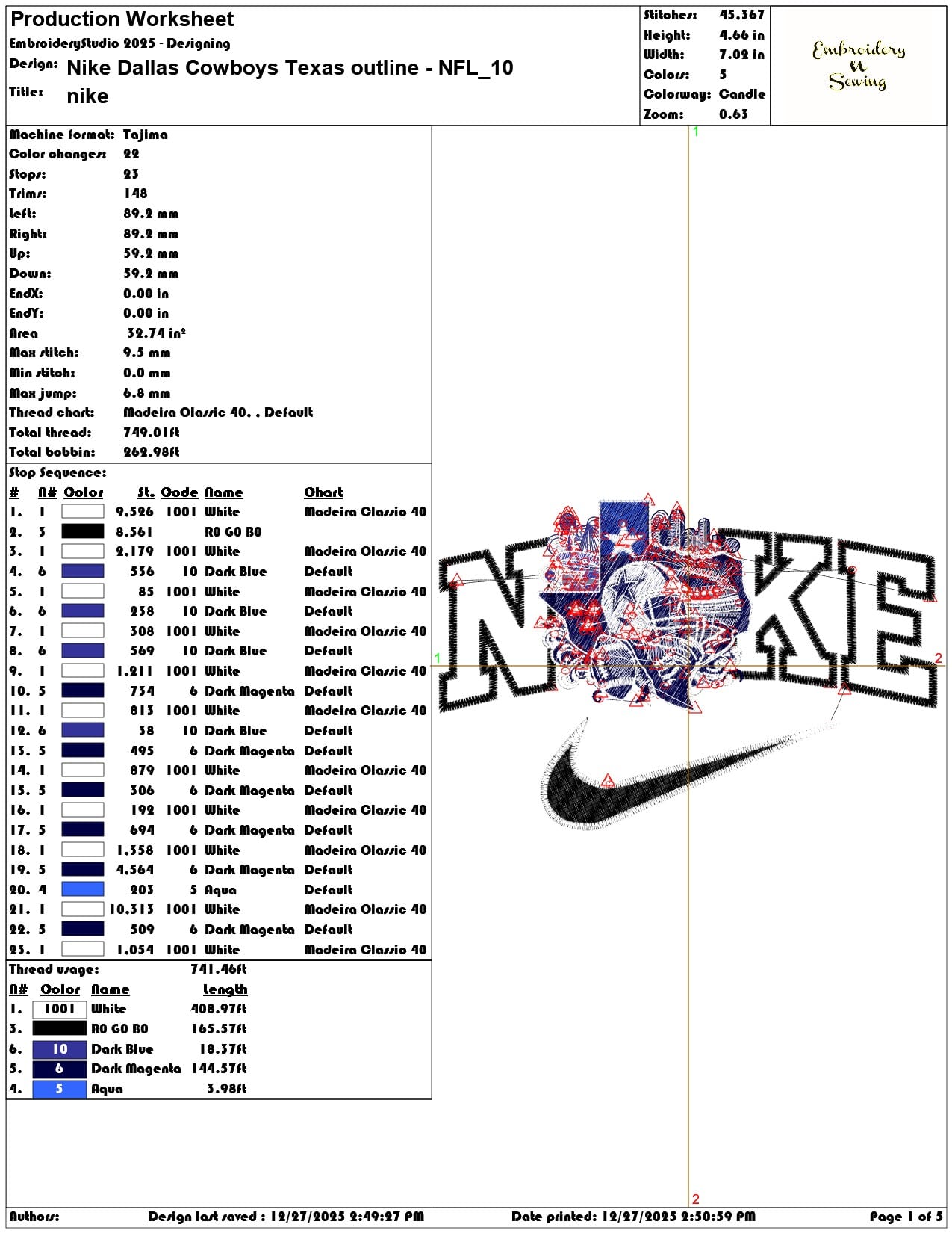 Nike Dallas Cowboys Texas outline NFL  - Elegant embroidery design file - instant download — view 3