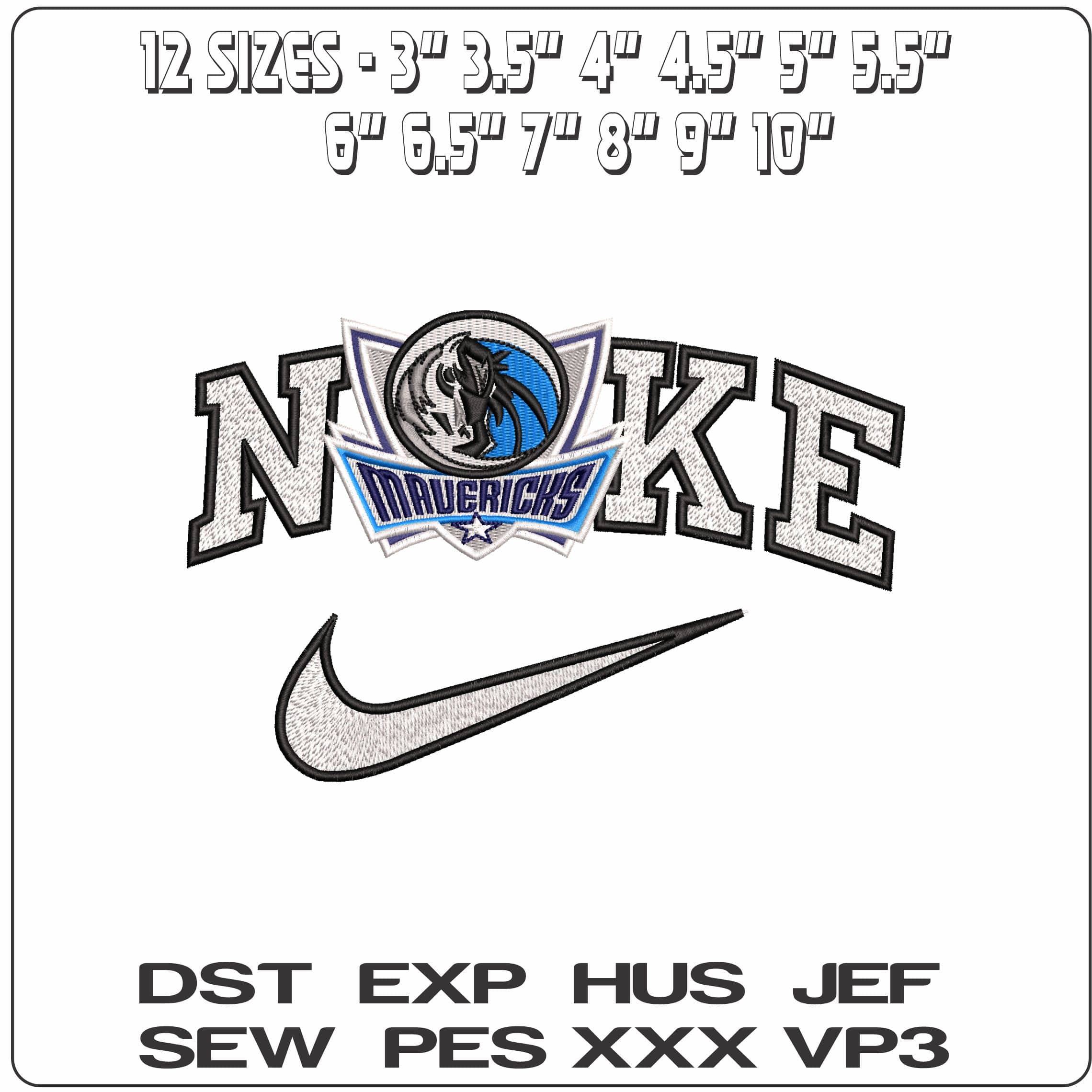 Nike Dallas Mavericks  - Elegant embroidery design file - instant download — view 2