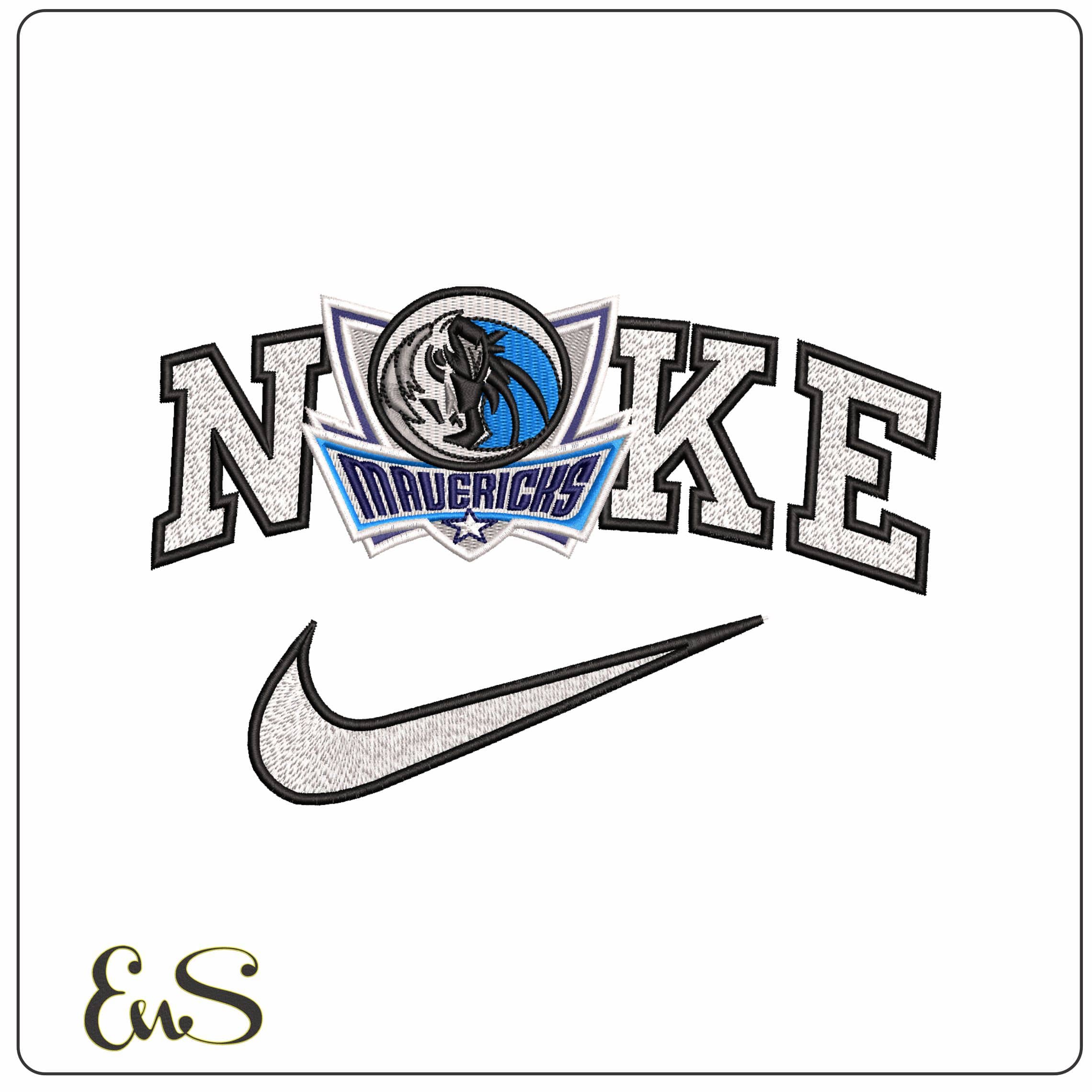 Nike Dallas Mavericks  - Elegant embroidery design file - instant download
