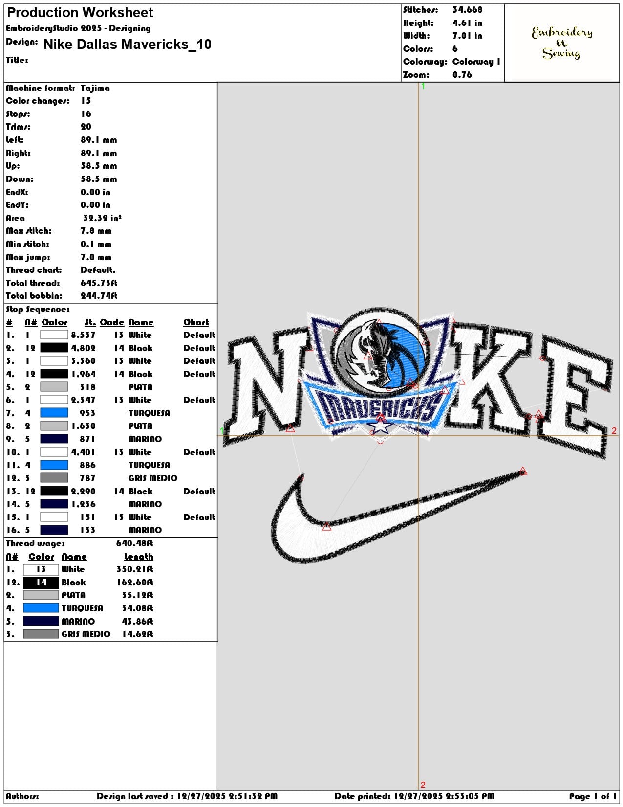 Nike Dallas Mavericks  - Elegant embroidery design file - instant download — view 3