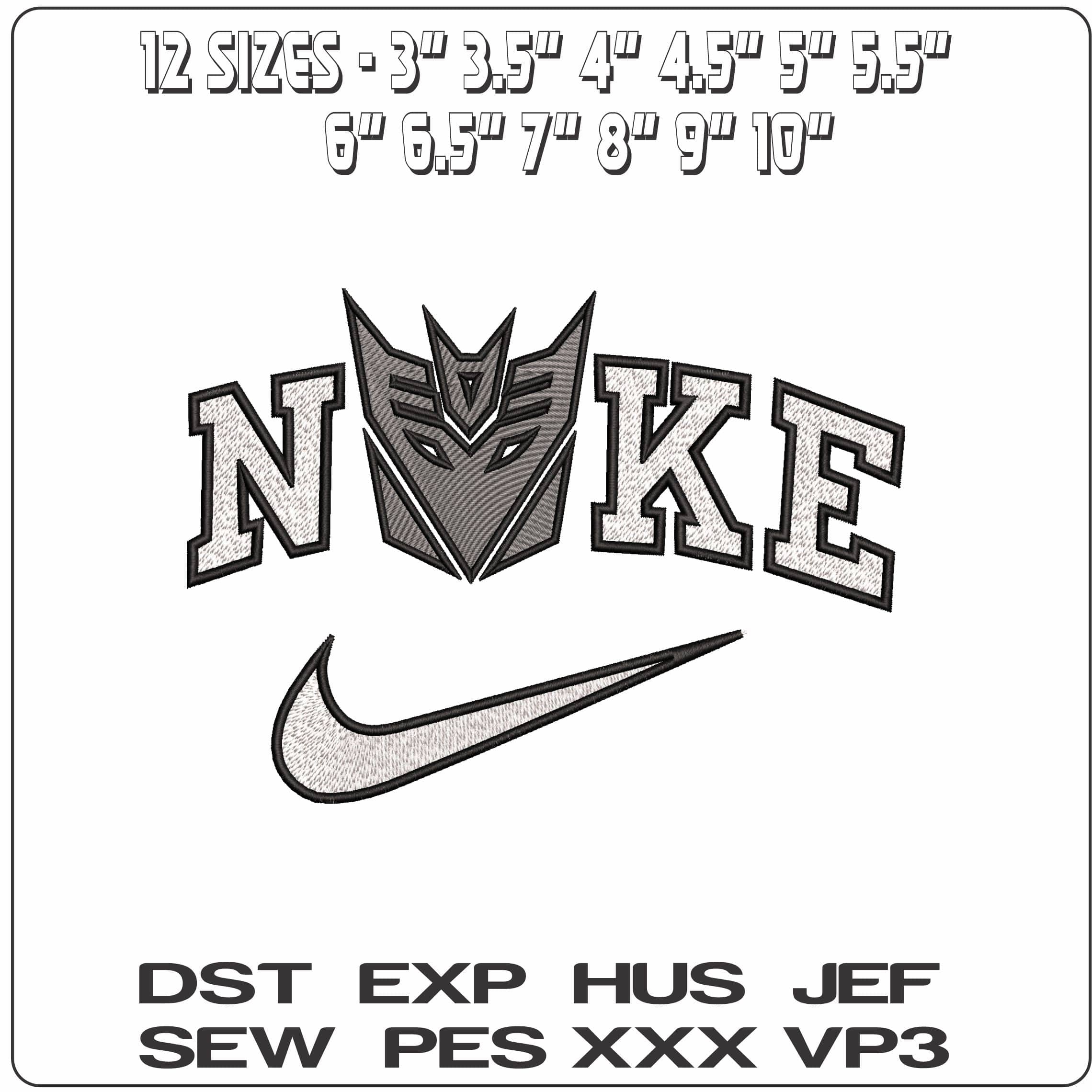 Nike Decepticoms Logo Transformers  - Elegant embroidery design file - instant download — view 2