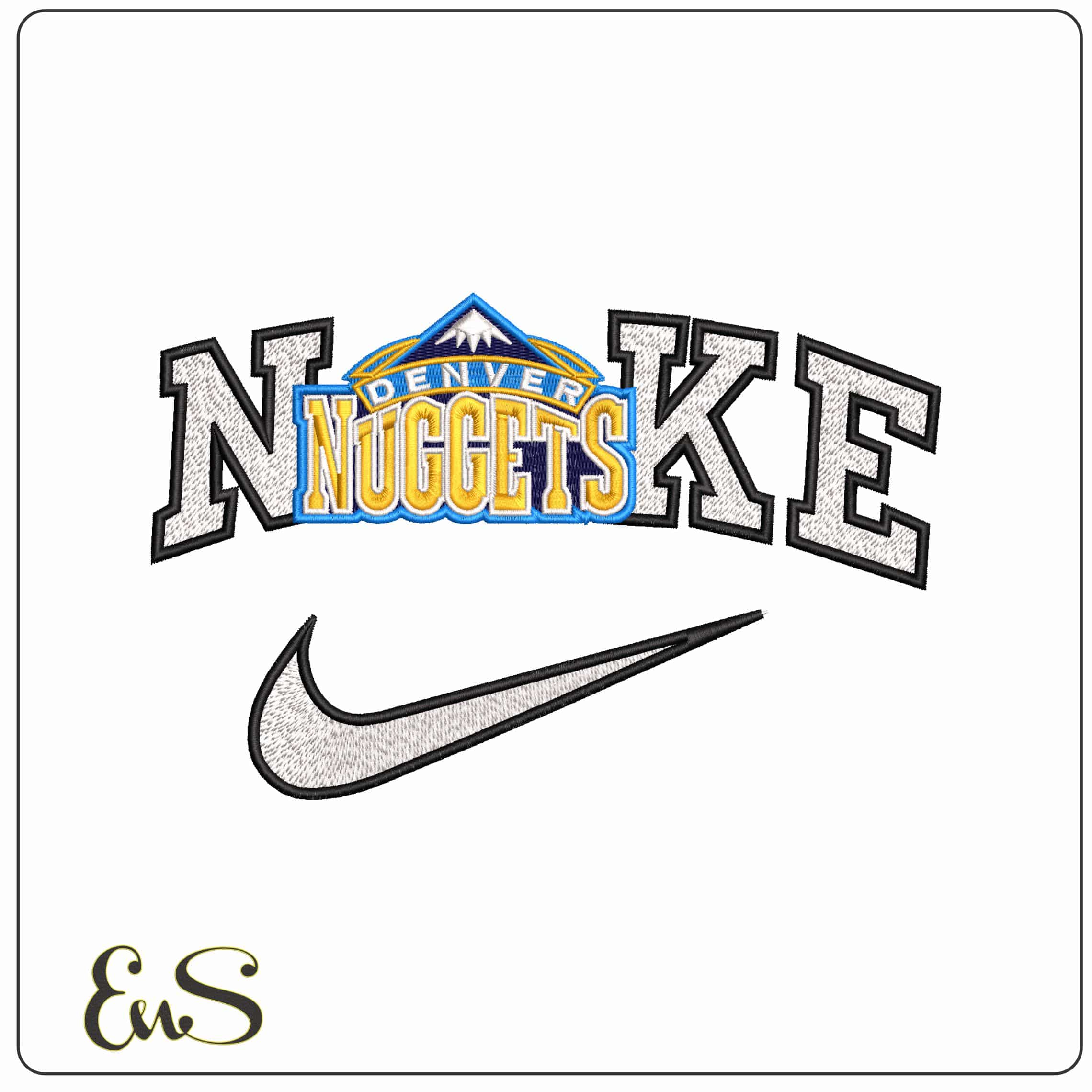 Nike Denver Nuggets  - Elegant embroidery design file - instant download