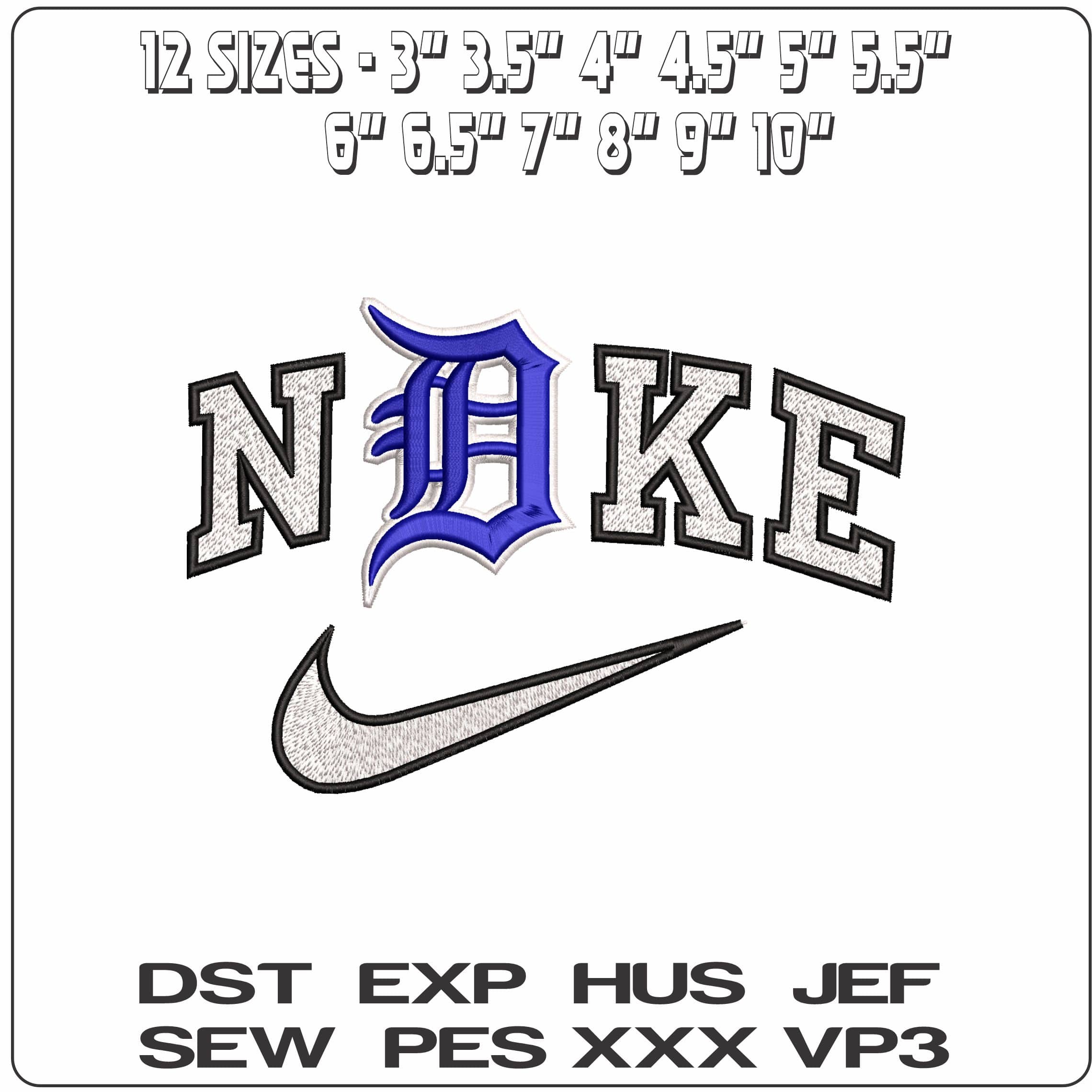 Nike Detriot Tiger 3D  - Elegant embroidery design file - instant download — view 2