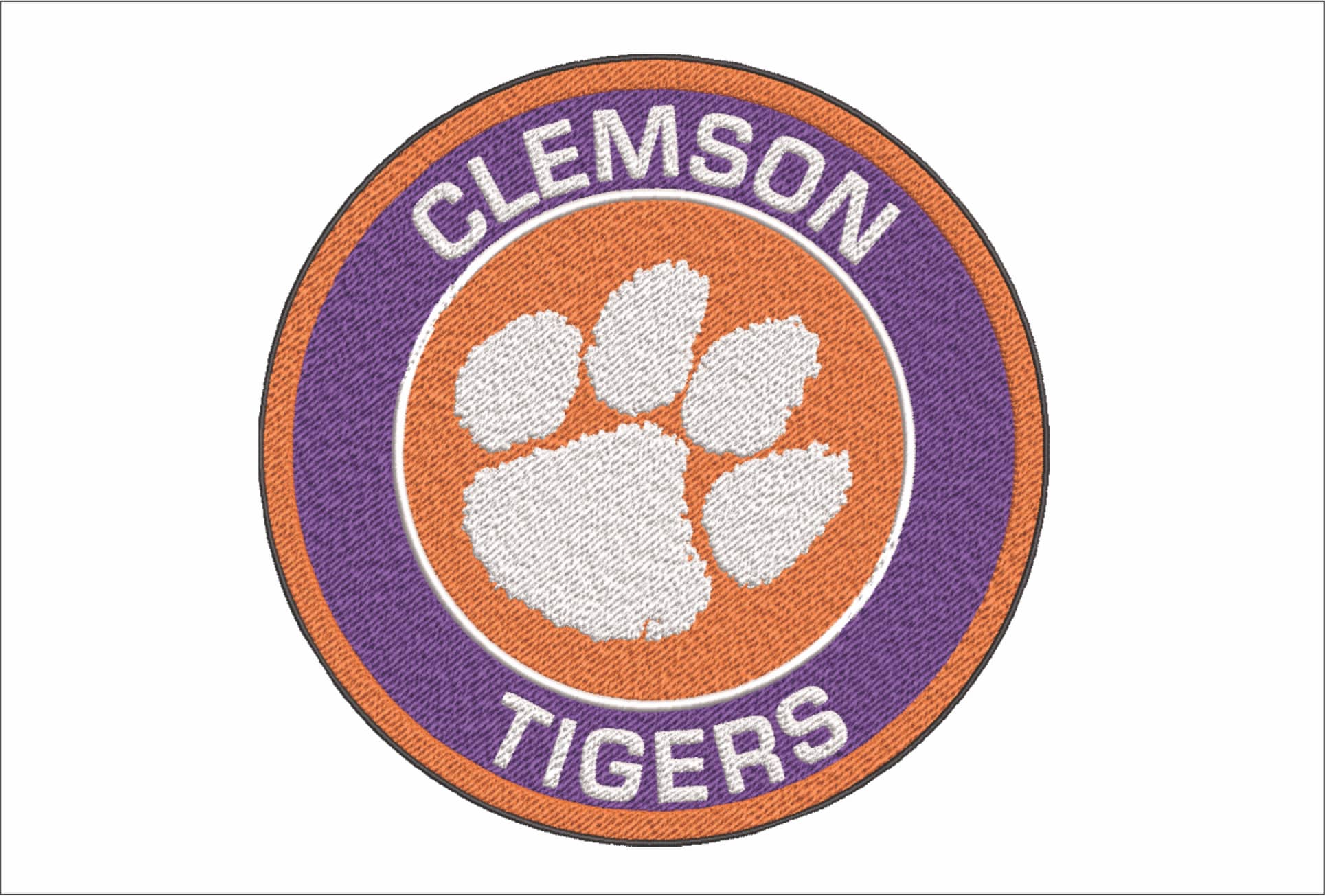 Clemson Tigers Emblem embroidery design - Clemson University embroidery machine pattern digitized file - instant download in a frame