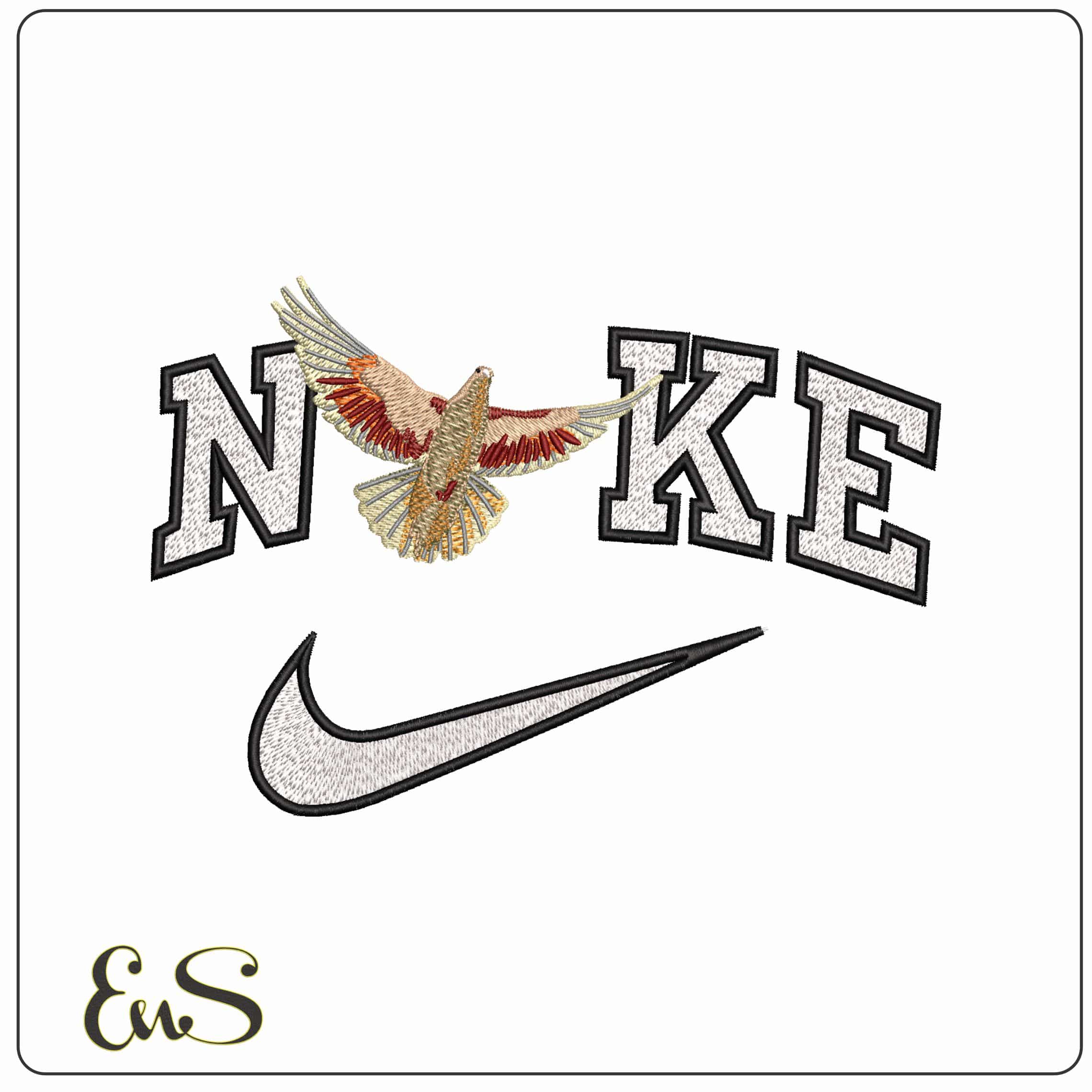 Nike Dove of Peace   - Elegant embroidery design file - instant download