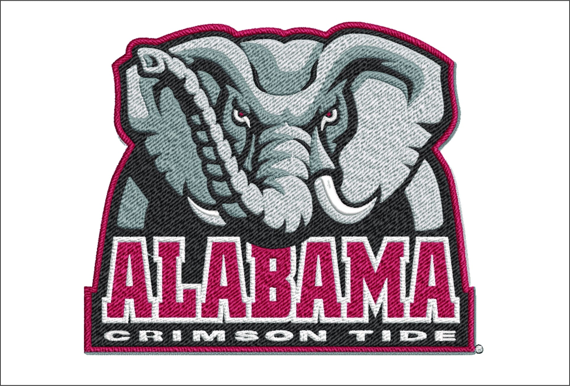 Alabama Athletics embroidery Elephant Crimson Tide design - Crimson Tide Logo embroidery machine pattern AA embroidery file
