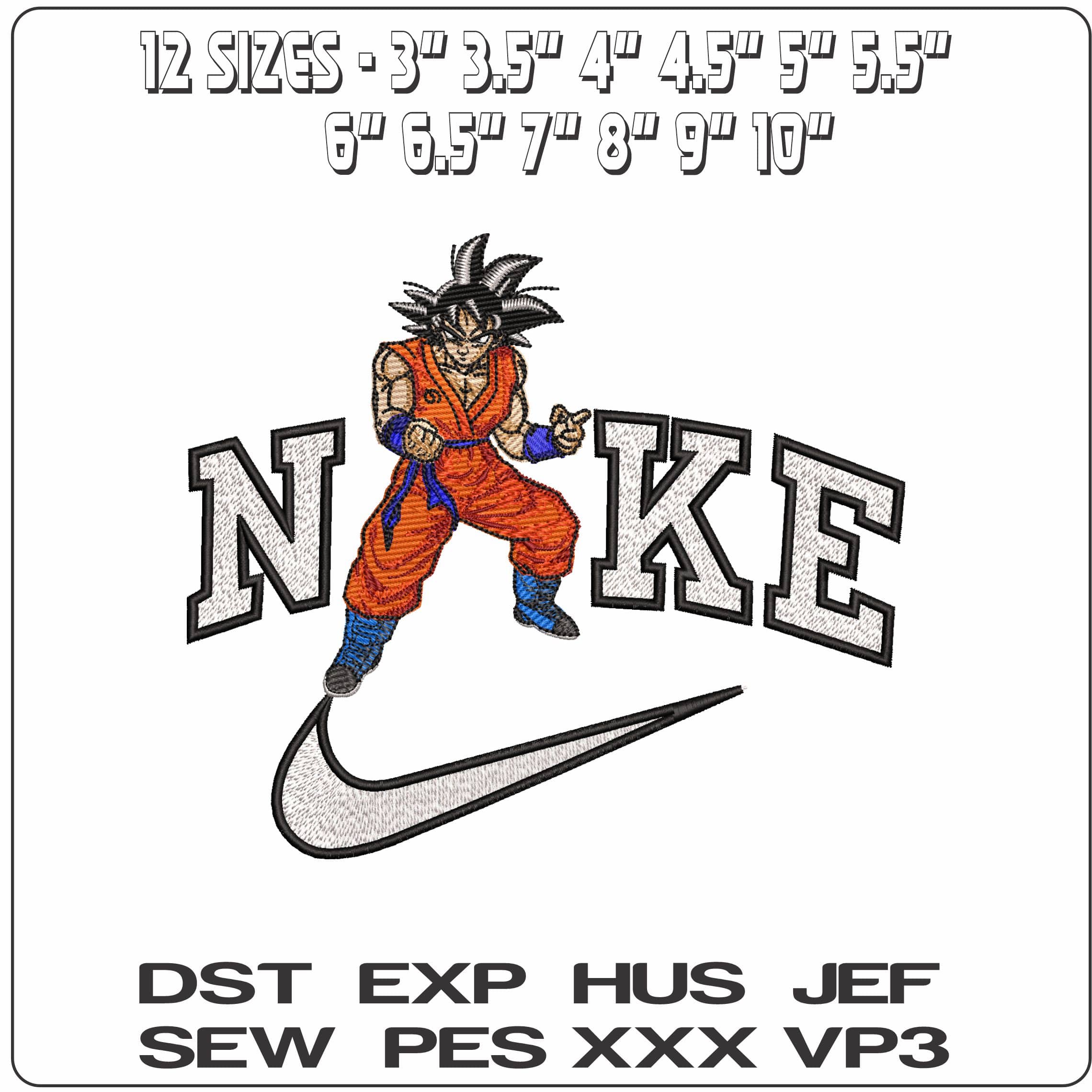 Nike Full Goku Power Up Pose Dragon Ball Anime  - Elegant embroidery design file - instant download — view 2
