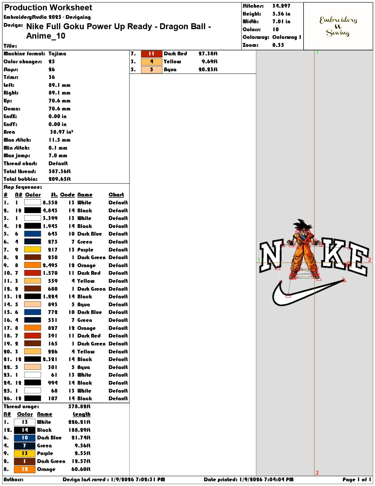 Nike Full Goku Power Up Ready Dragon Ball Anime  - Elegant embroidery design file - instant download — view 3