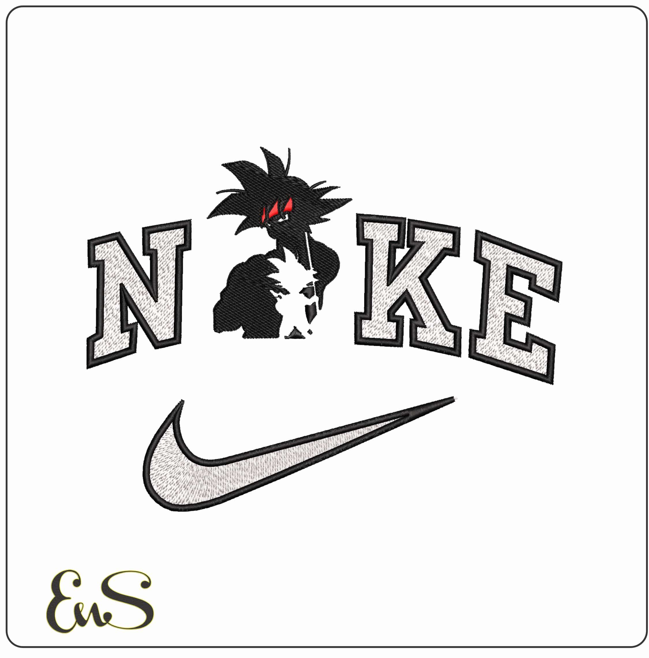 Nike Goku young in Shadow Dragon Ball Anime - Elegant embroidery design file - instant download
