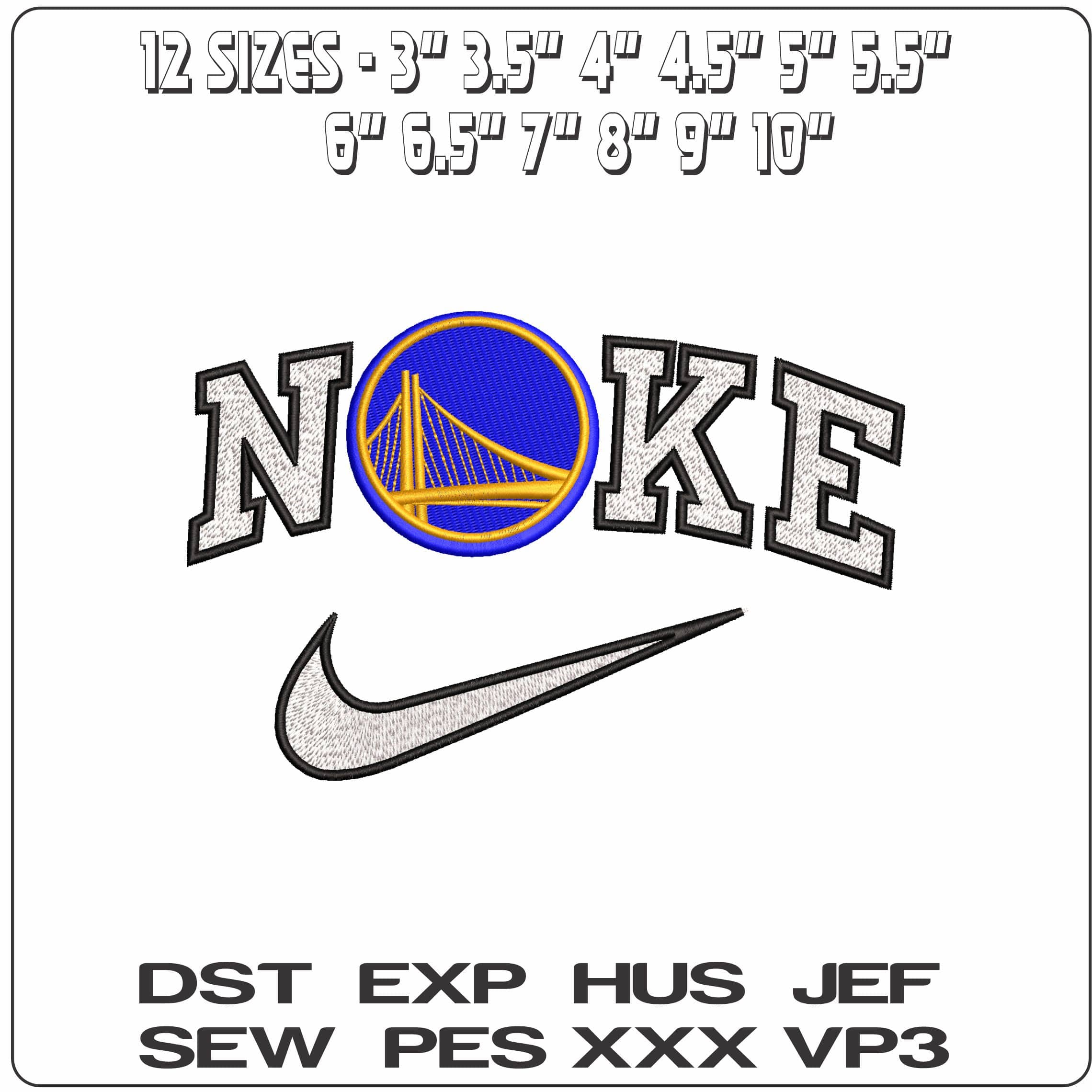 Nike Golden State Warriors logo - Elegant embroidery design file - instant download — view 2