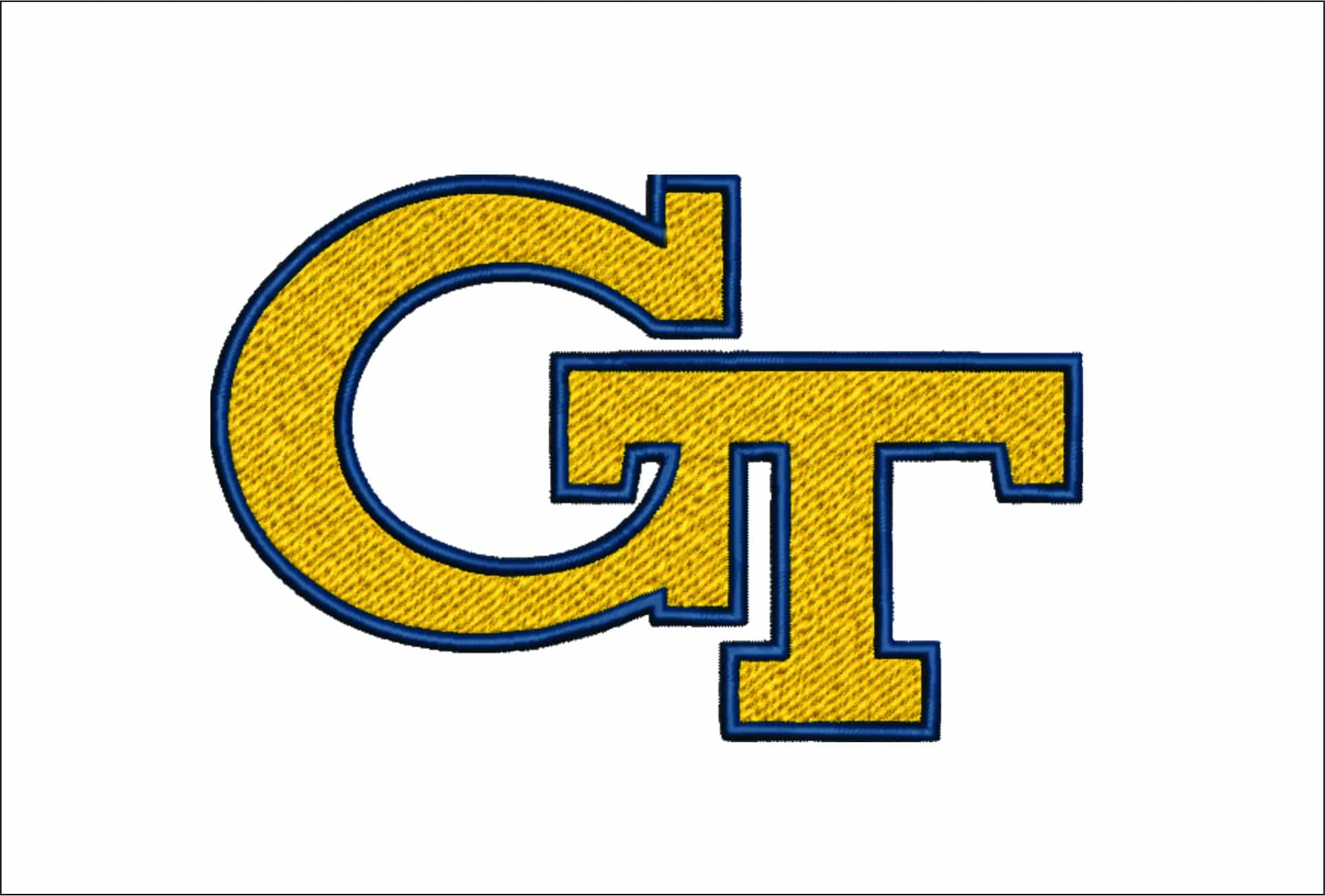 Georgia Tech Yellow Jacket embroidery design - Cartoon Yellow Jacket embroidery machine pattern G T embroidery file - instant download in a frame