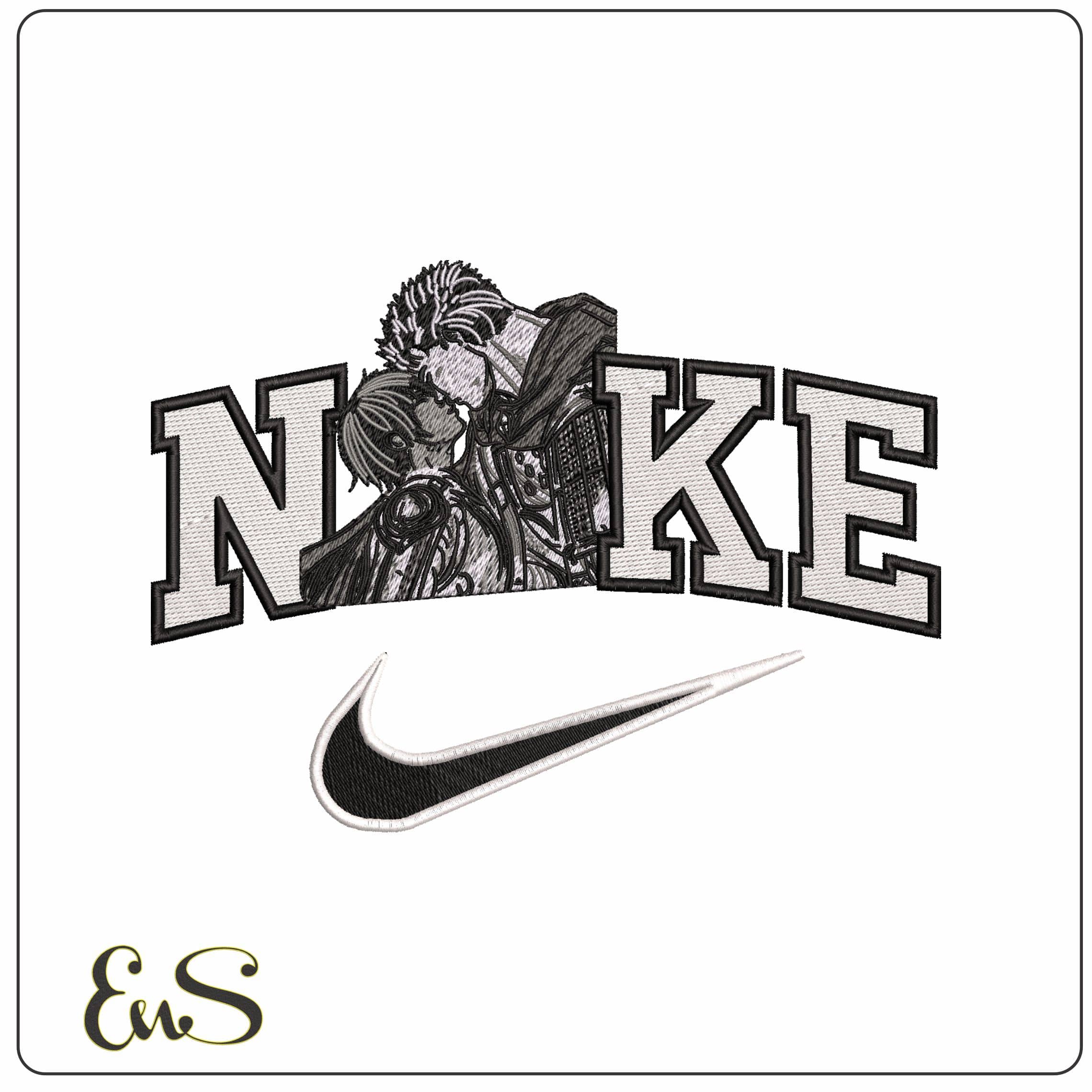 Nike Guts and Casca Berserk Anime - Elegant embroidery design file - instant download