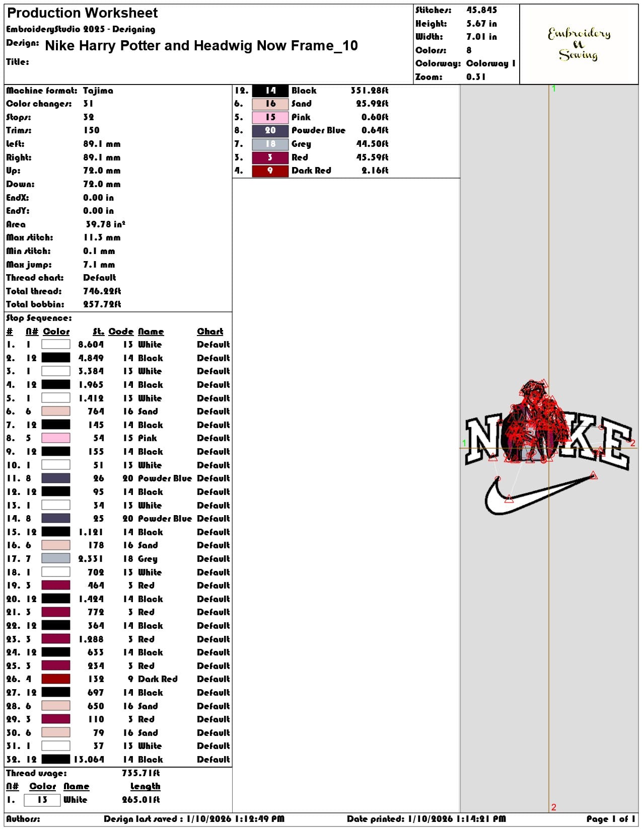 Nike Harry Potter and Headwig Now Frame - Elegant embroidery design file - instant download — view 3