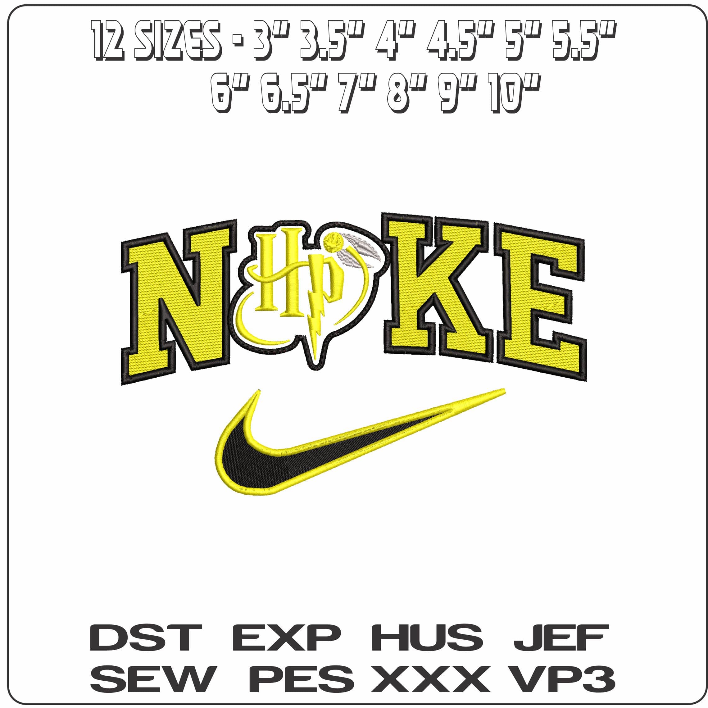 Nike Harry Potter HP and Snitch - Elegant embroidery design file - instant download — view 2