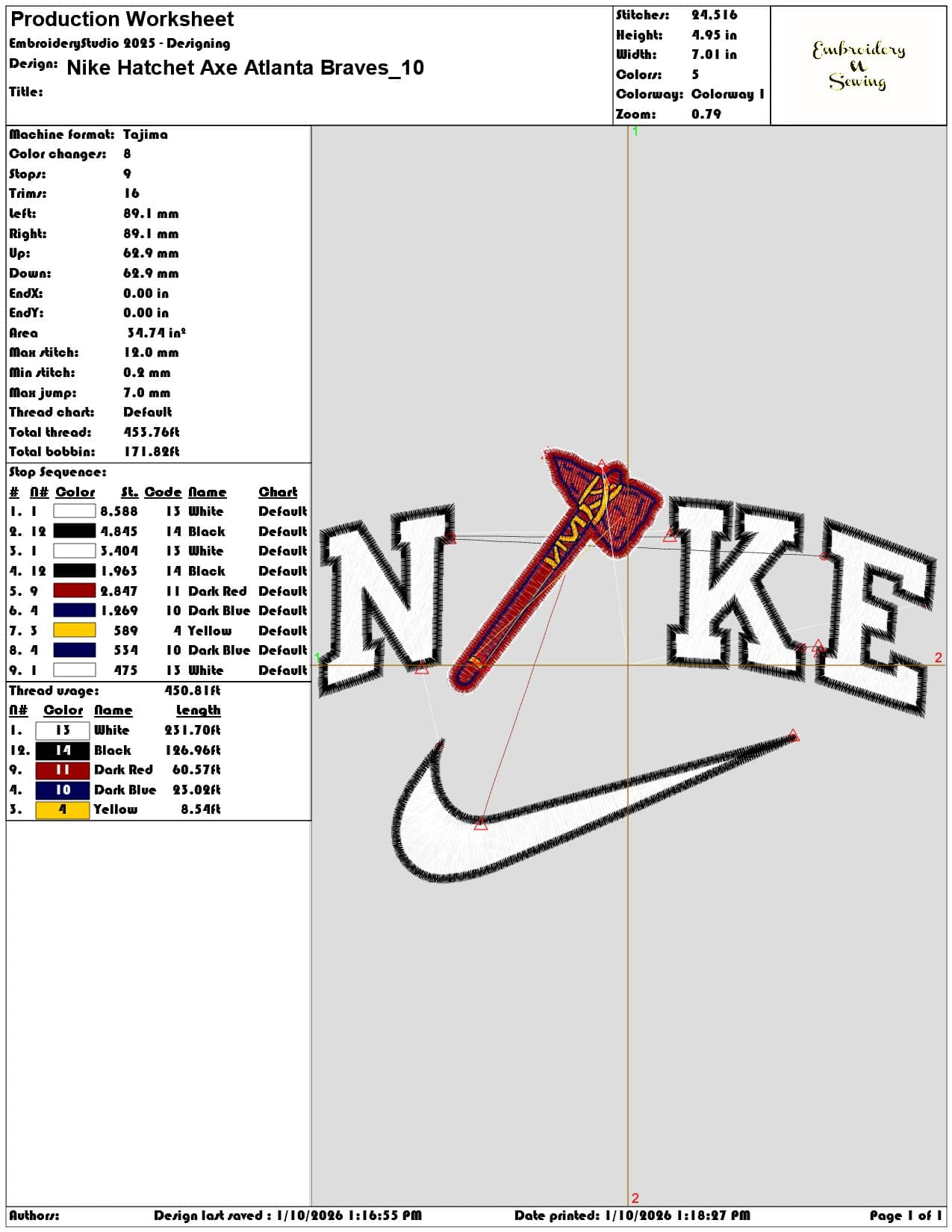 Nike Hatchet Axe Atlanta Braves - Elegant embroidery design file - instant download — view 3