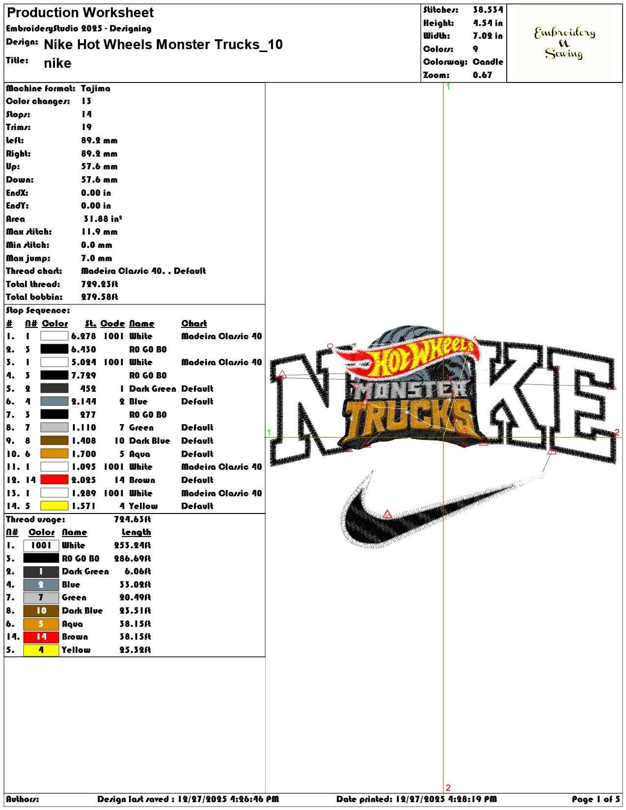 Nike Hot Wheels Monster Trucks - Elegant embroidery design file - instant download — view 3