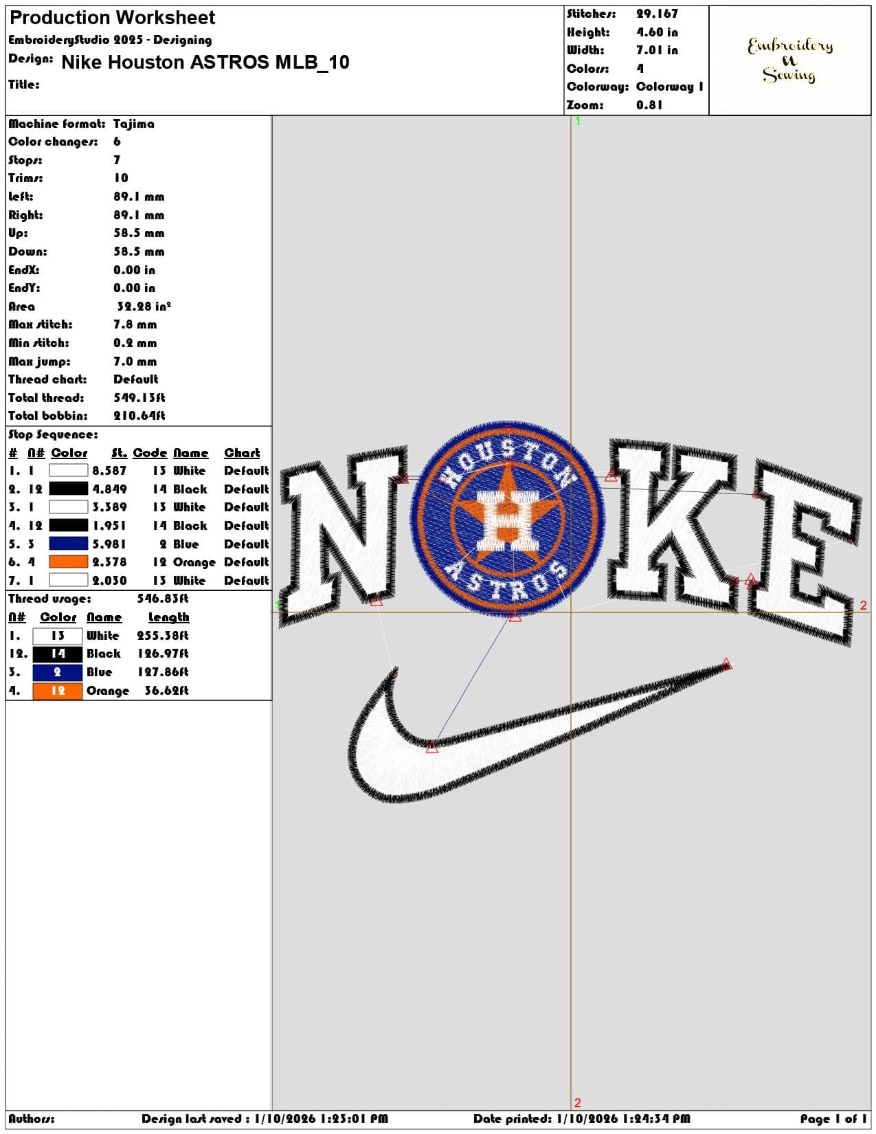 Nike Houston ASTROS MLB - Elegant embroidery design file - instant download — view 3