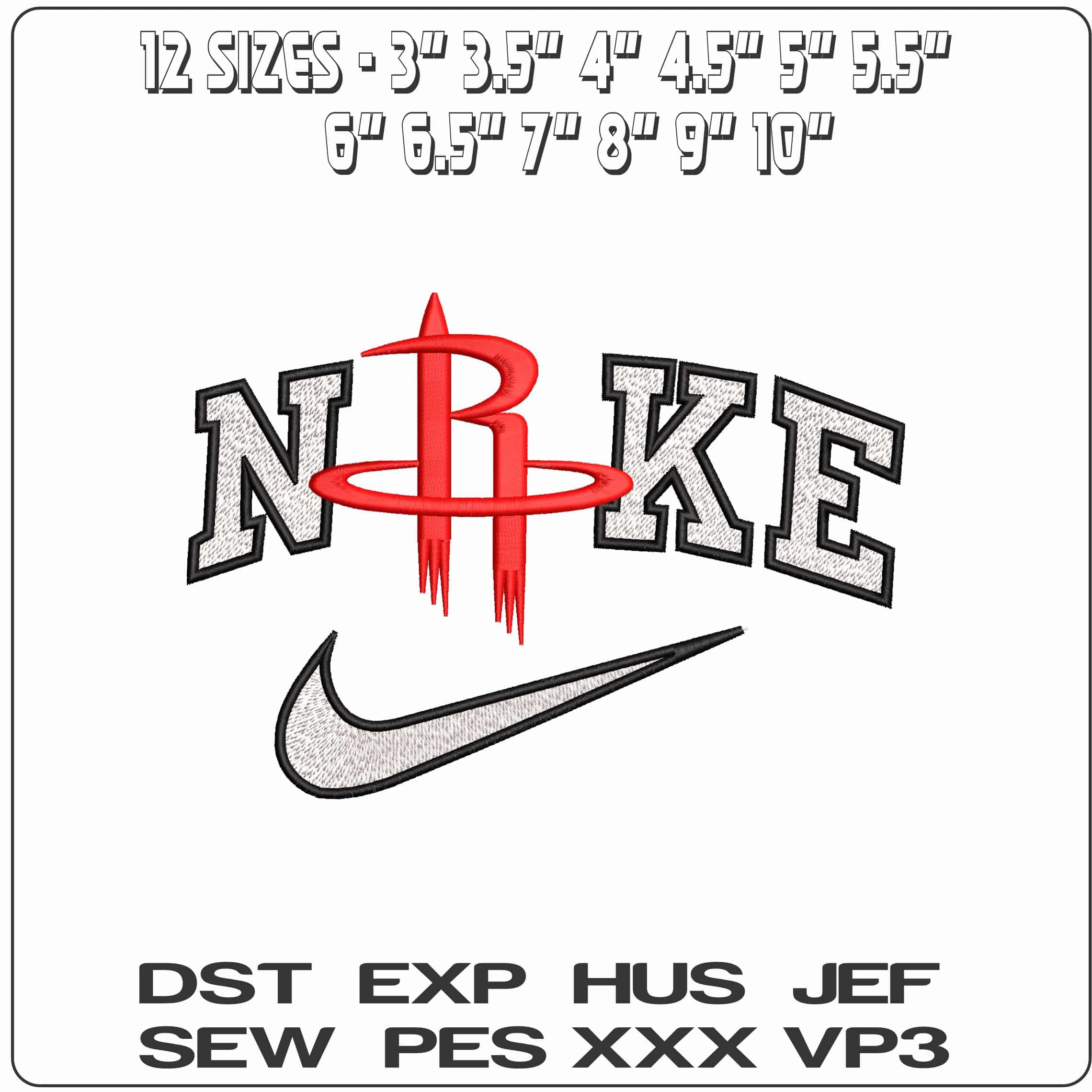 Nike Houston Rockets Logo - Elegant embroidery design file - instant download — view 2