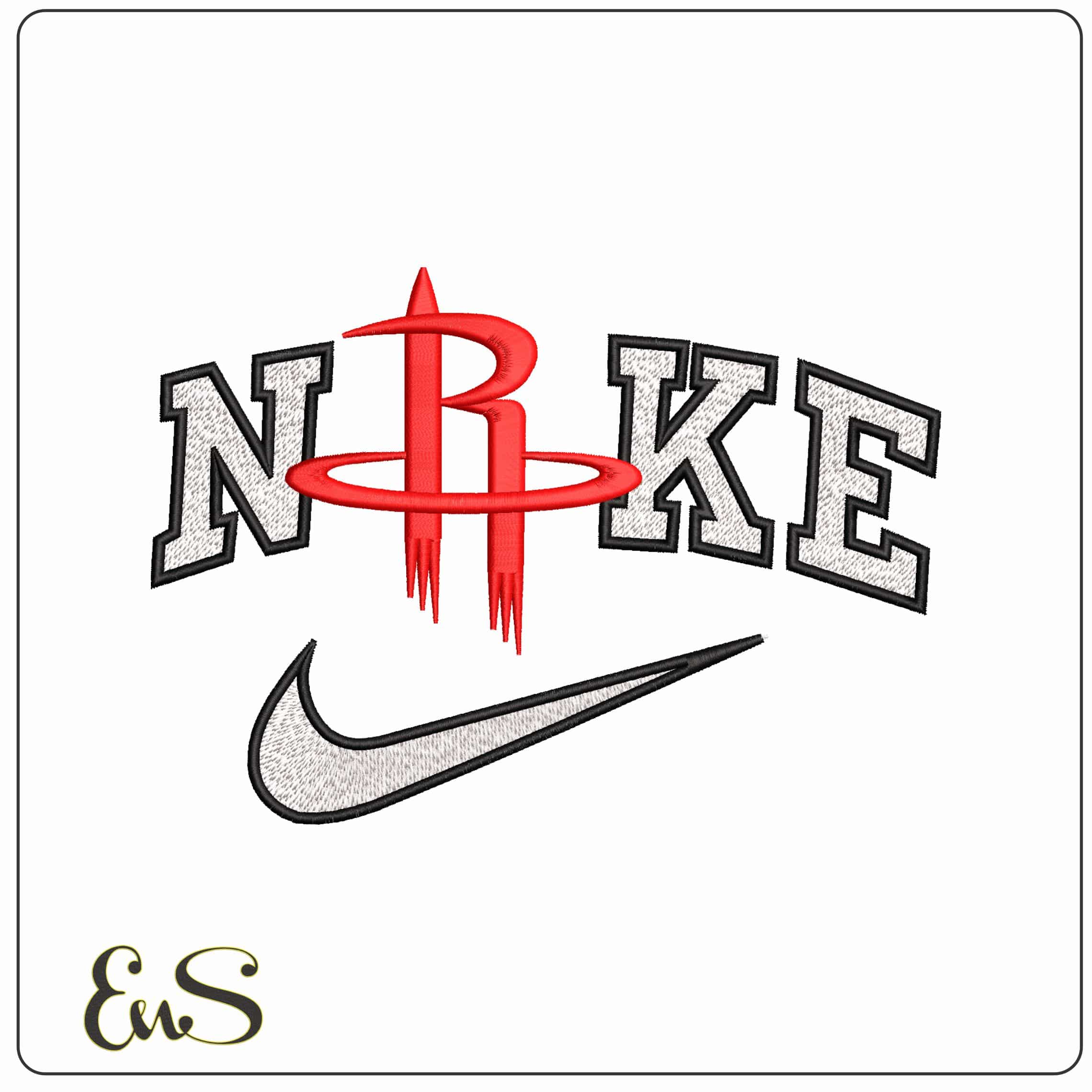 Nike Houston Rockets Logo - Elegant embroidery design file - instant download