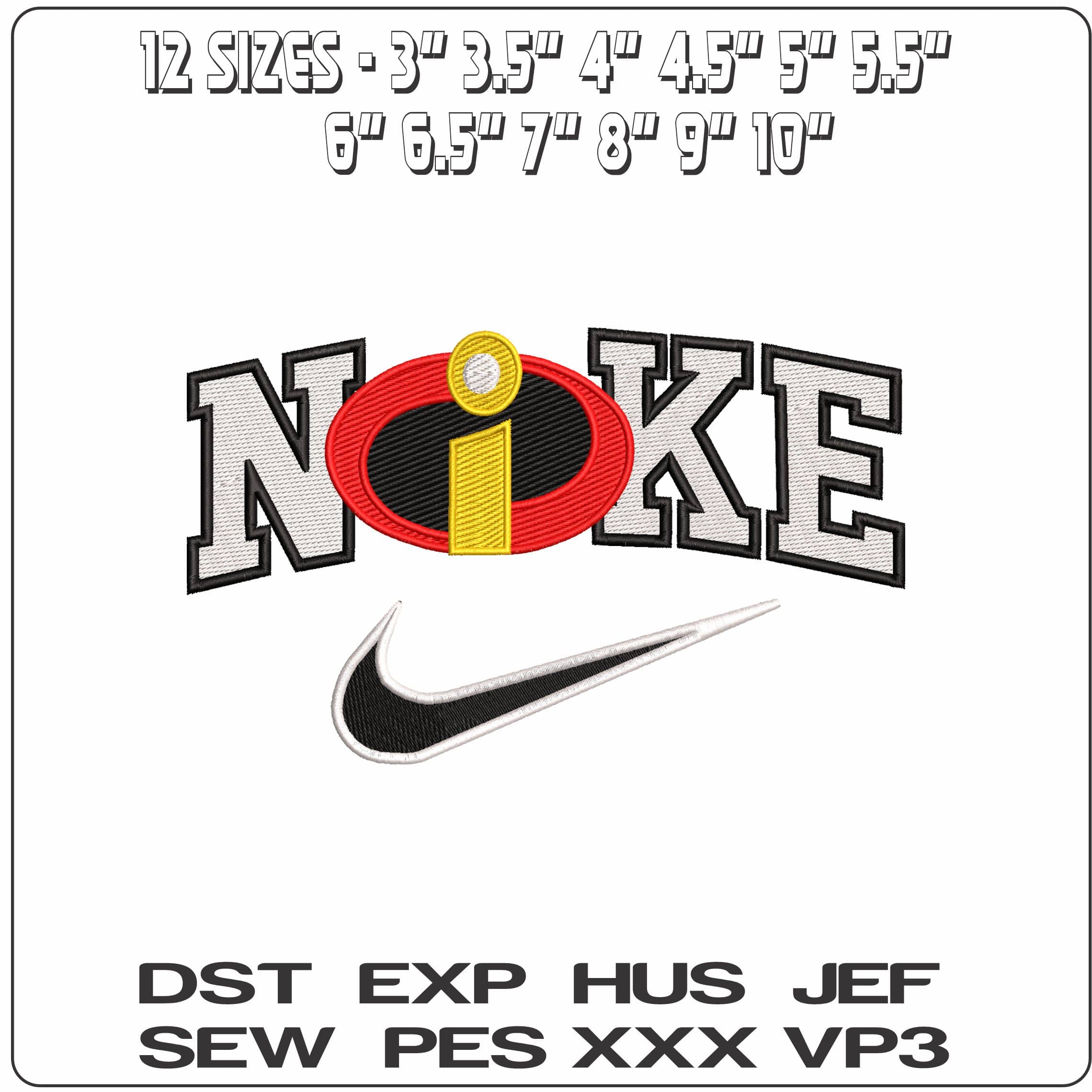 Nike Incredibles Logo - Elegant embroidery design file - instant download — view 2