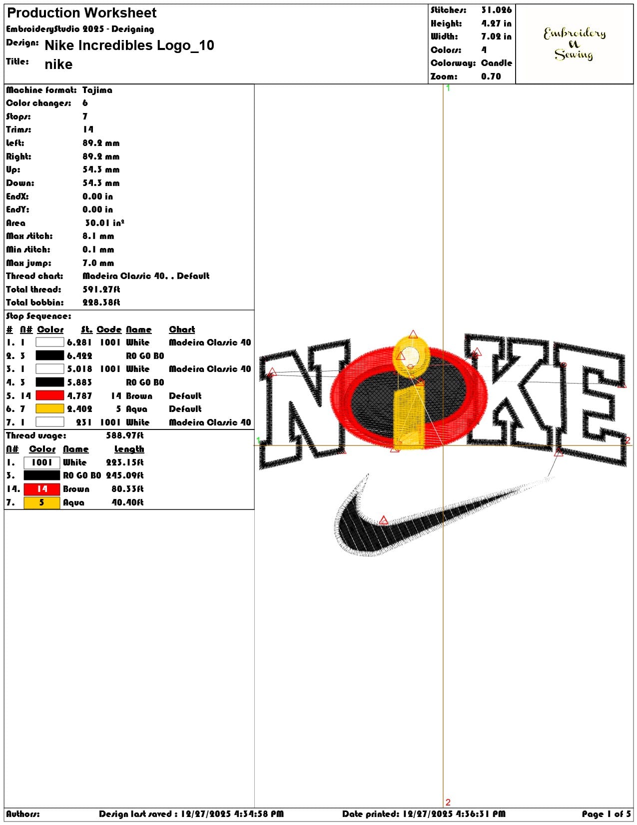 Nike Incredibles Logo - Elegant embroidery design file - instant download — view 3