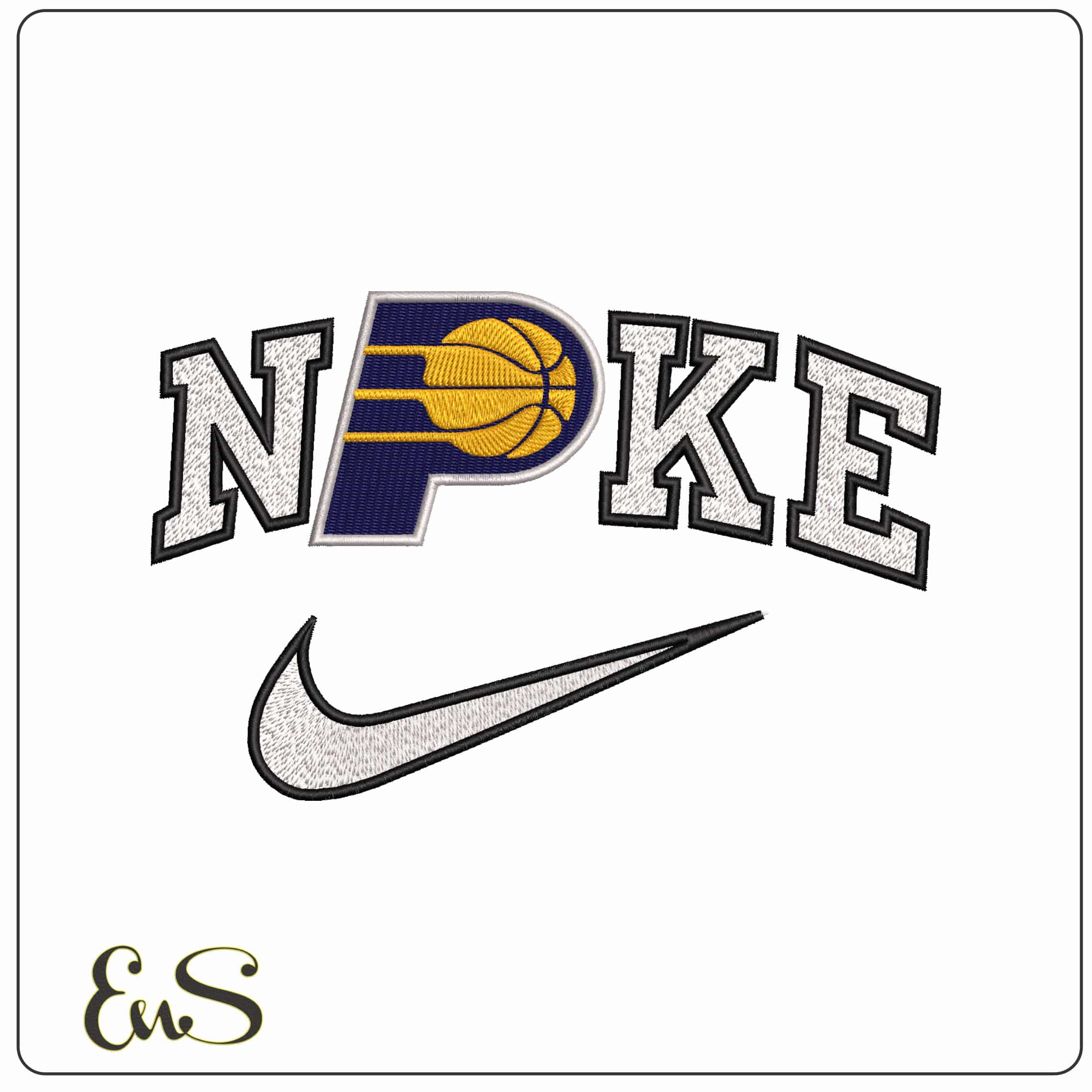 Nike Indiana Pacers Logo - Elegant embroidery design file - instant download