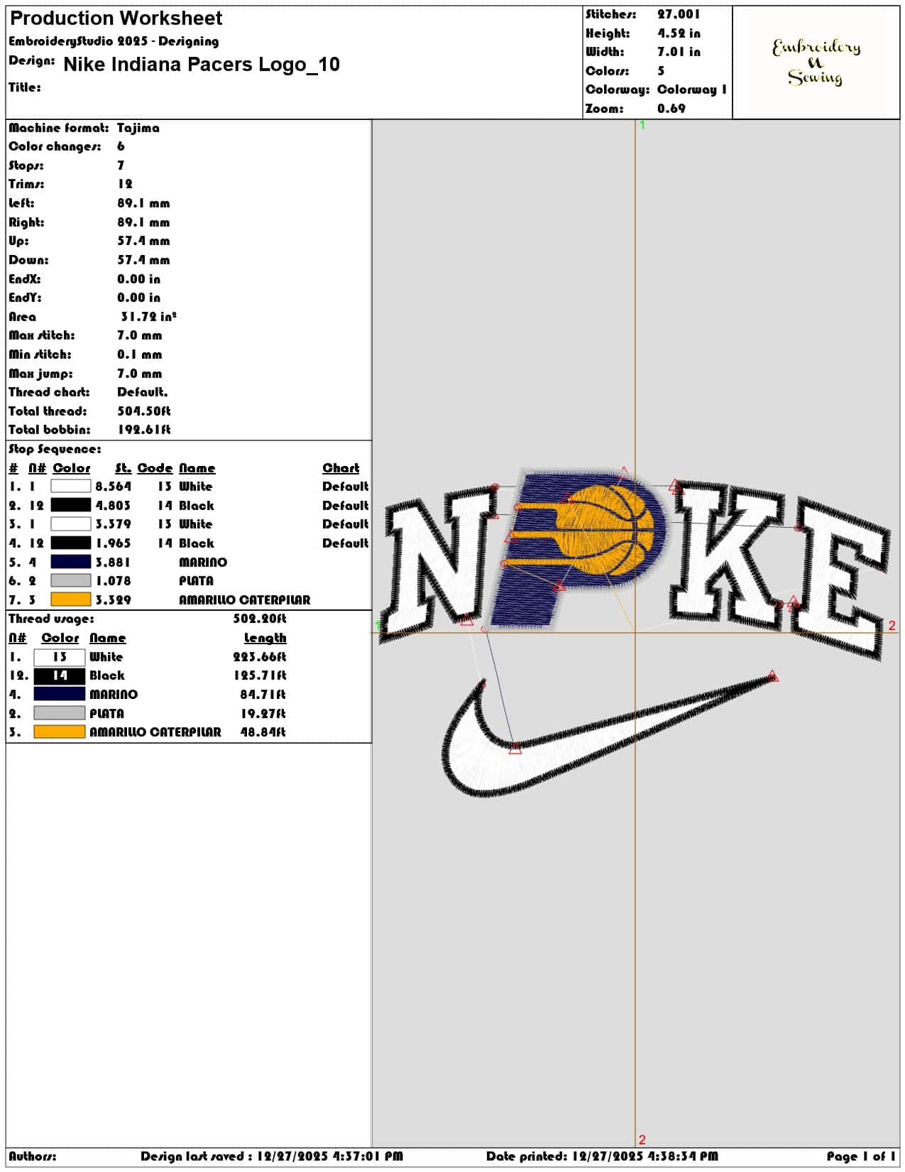 Nike Indiana Pacers Logo - Elegant embroidery design file - instant download — view 3