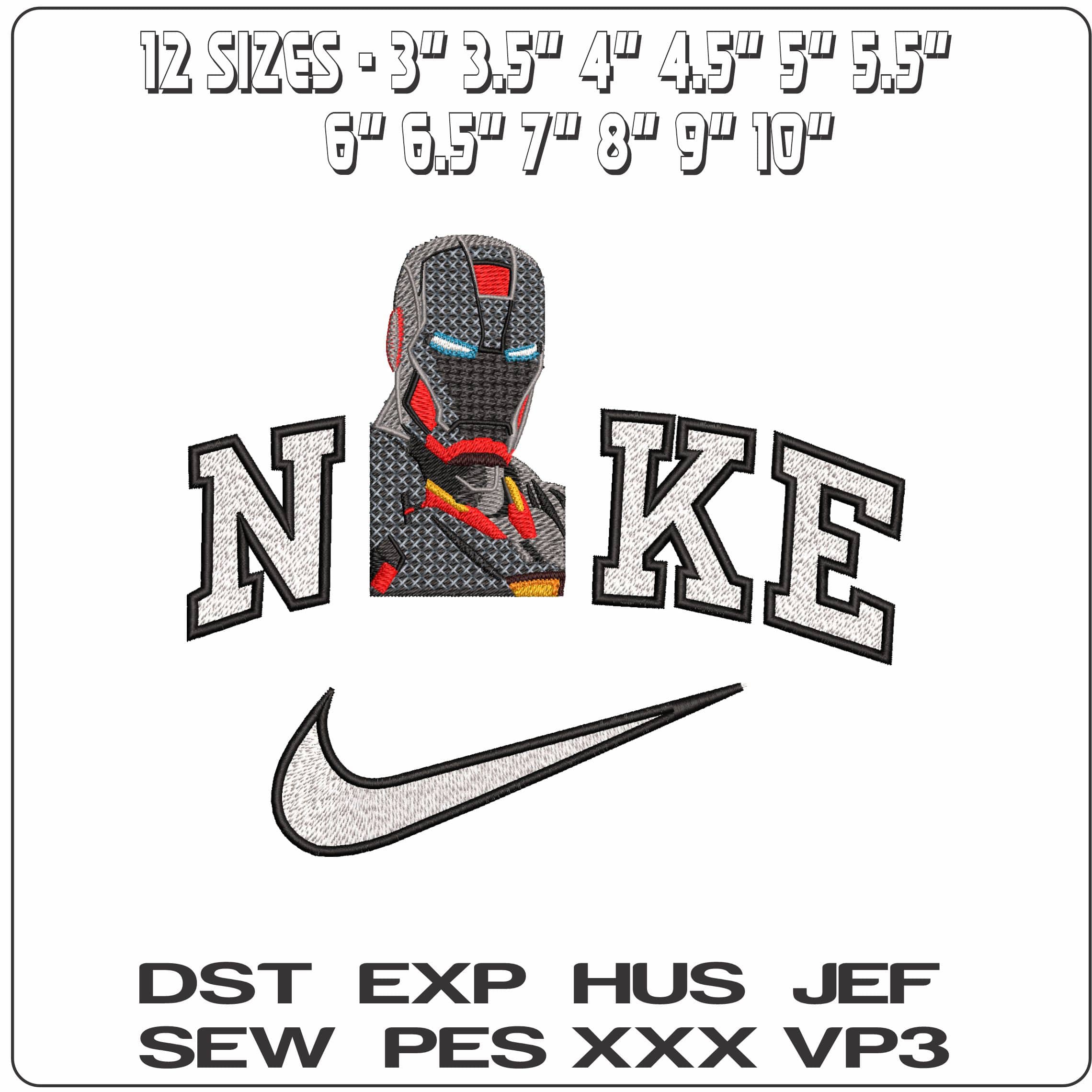 Nike Ironman Torso Marvel Comic - Elegant embroidery design file - instant download — view 2