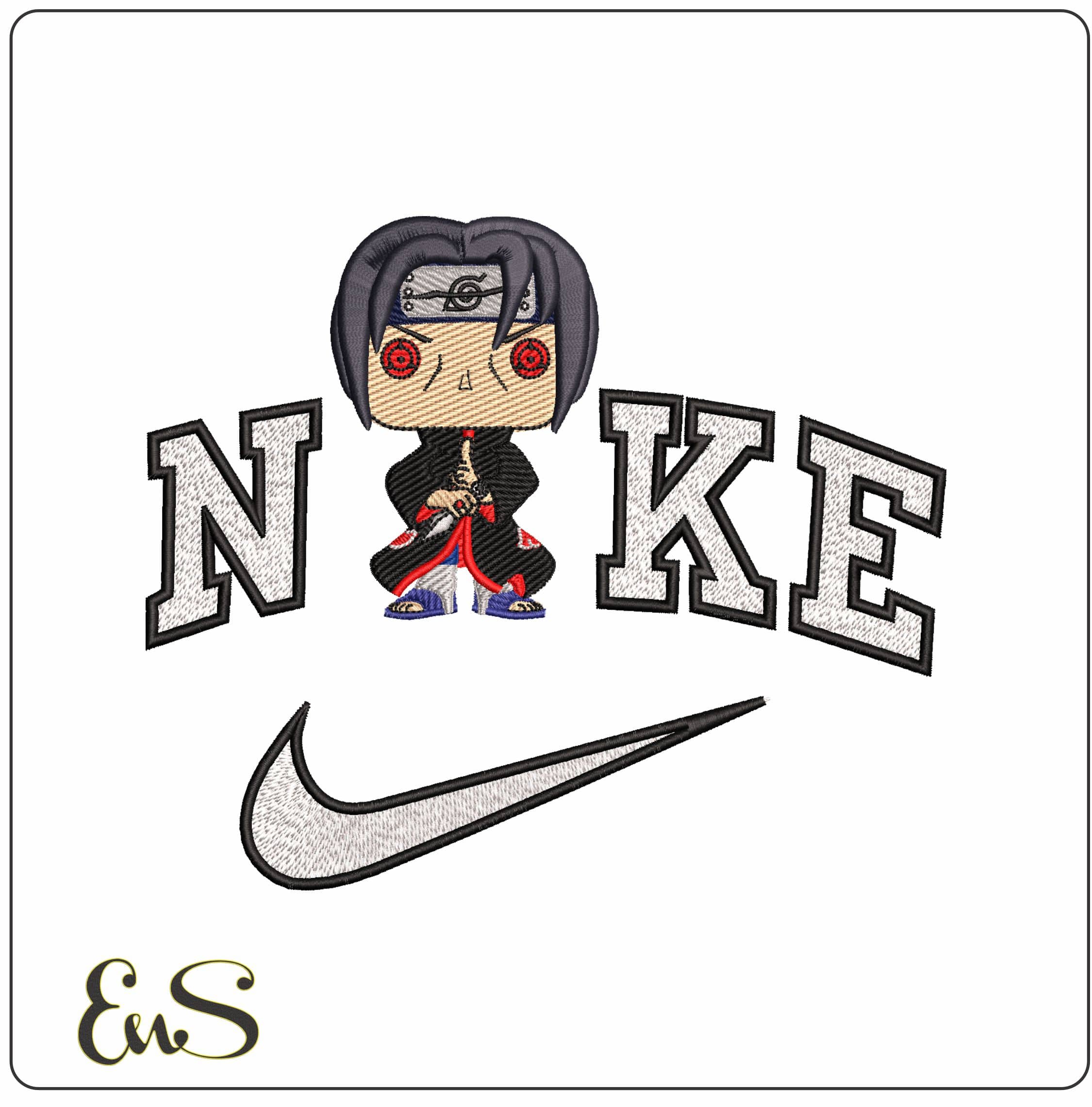 Nike Itachi Uchiha Funko Pop Naruto Anime - Elegant embroidery design file - instant download