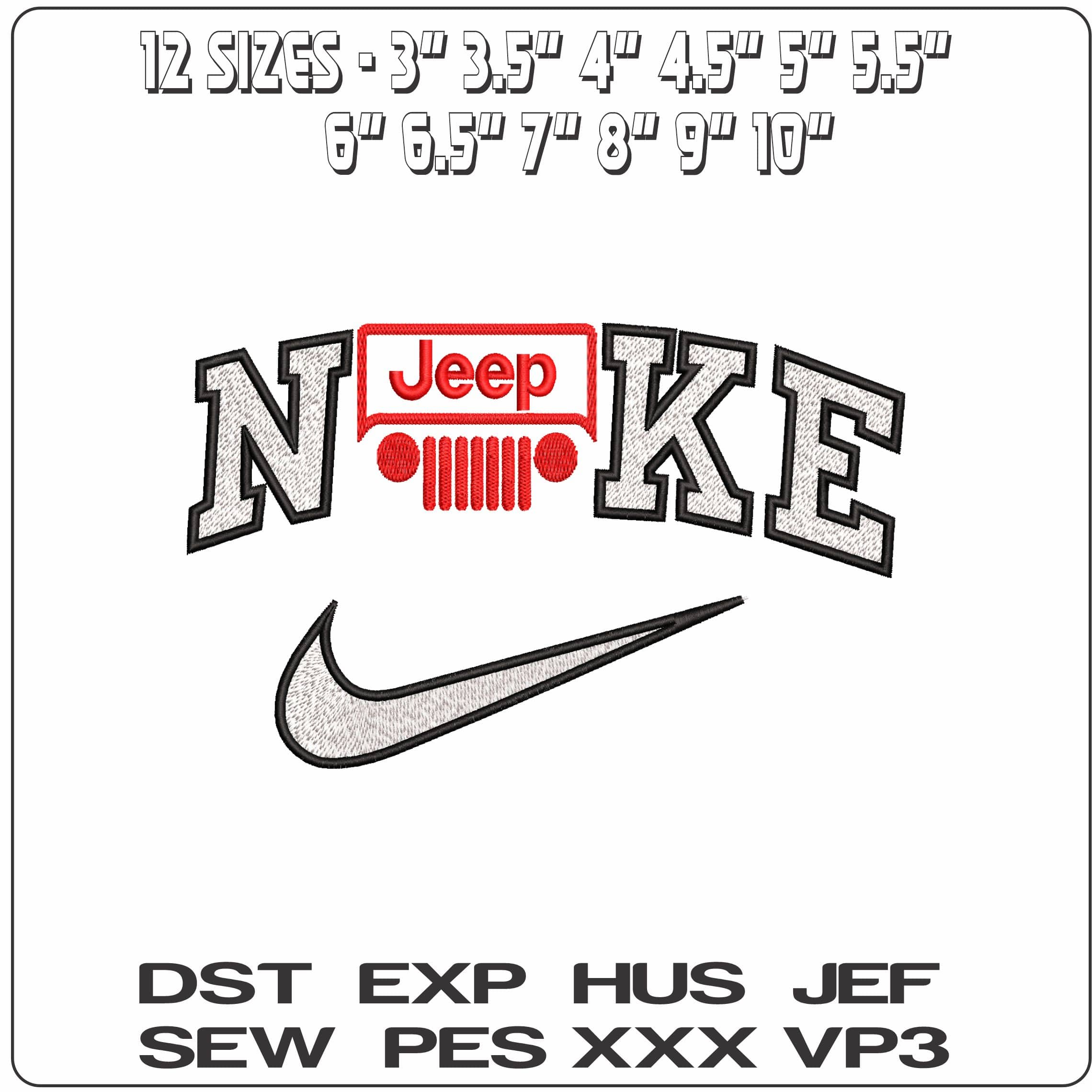 Nike Jeep Grille - Elegant embroidery design file - instant download — view 2