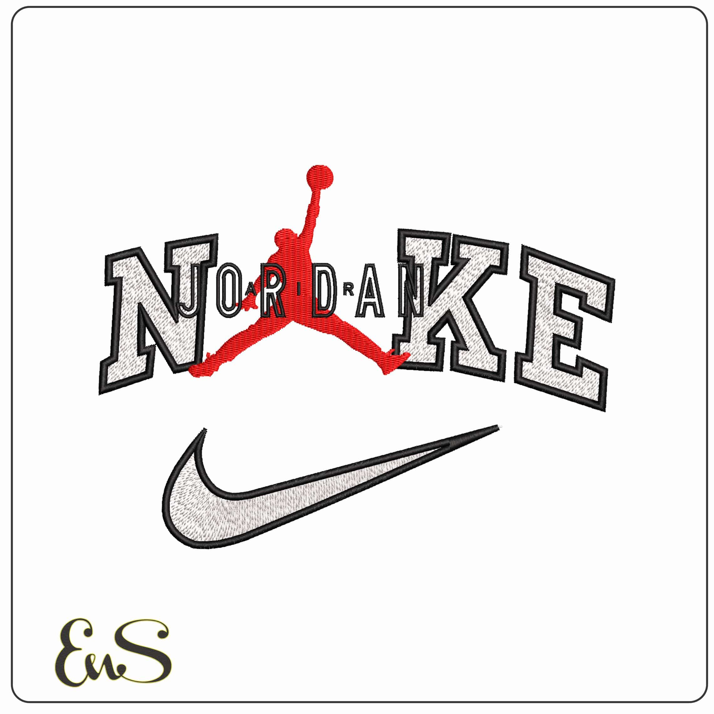 Nike Jordan Air OG Logo  - Elegant embroidery design file - instant download