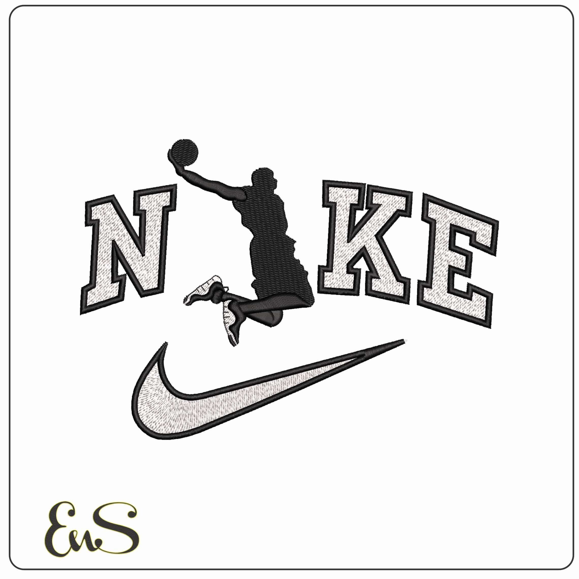 Nike King Lebron James Dunk - Elegant embroidery design file - instant download