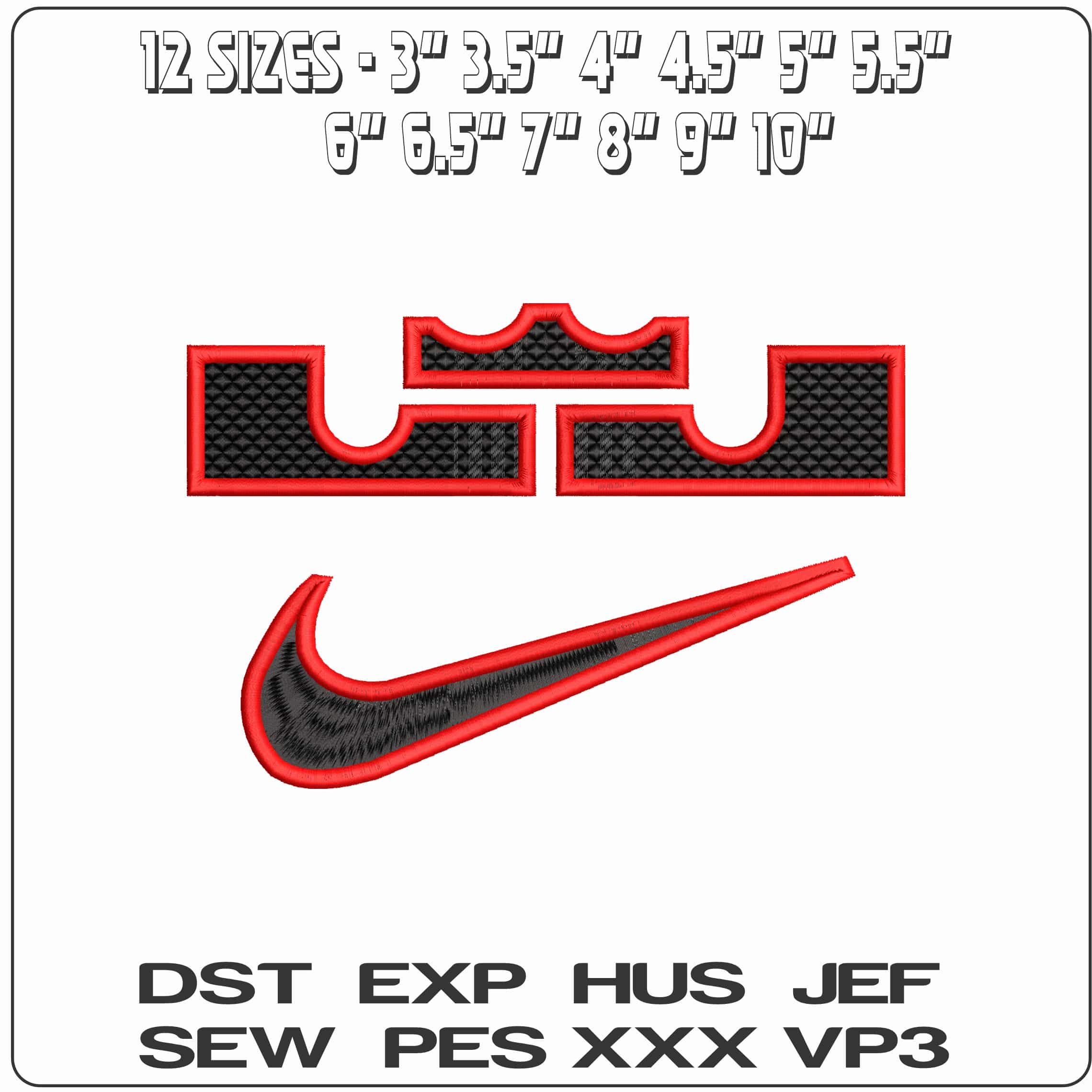 Nike King Lebron James Logo - Elegant embroidery design file - instant download — view 2