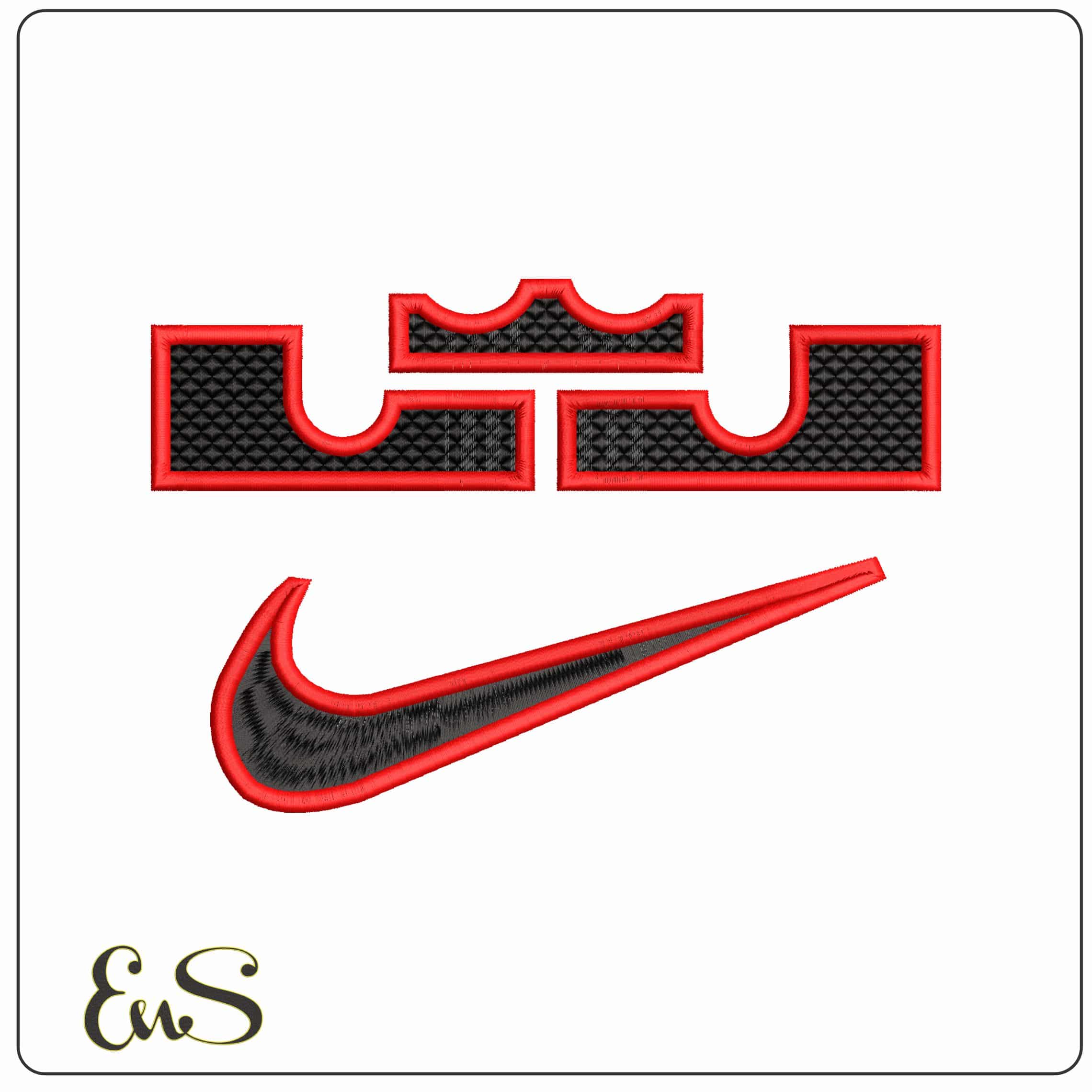 Nike King Lebron James Logo - Elegant embroidery design file - instant download
