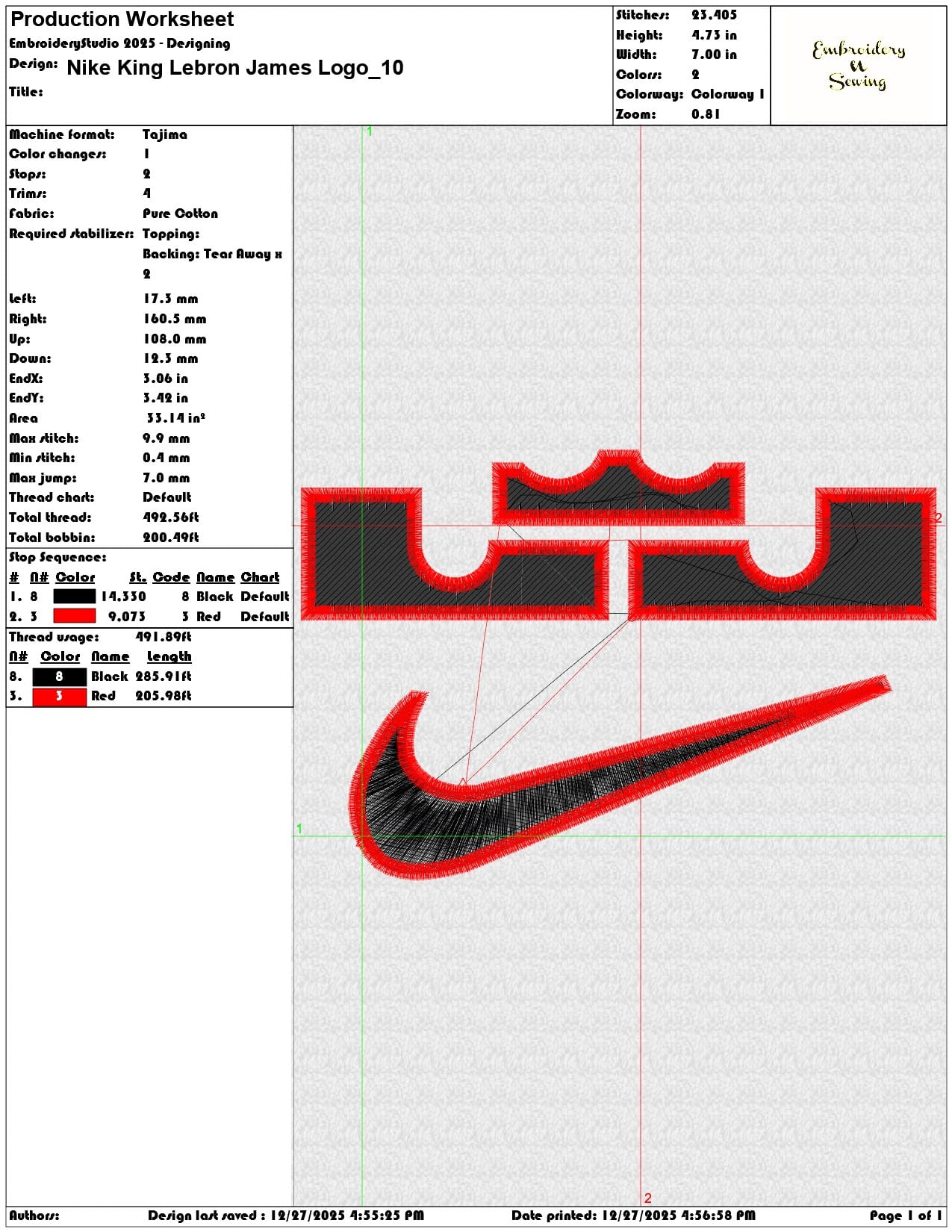 Nike King Lebron James Logo - Elegant embroidery design file - instant download — view 3