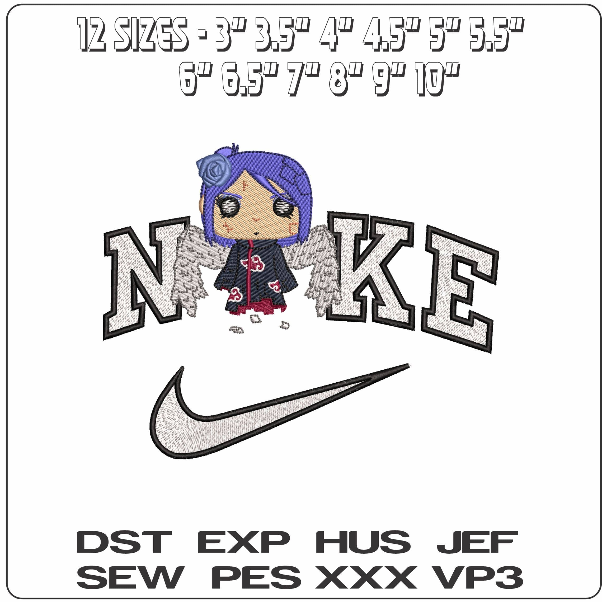 Nike Konan Vinyl Funko Pop Naruto Anime - Elegant embroidery design file - instant download — view 2