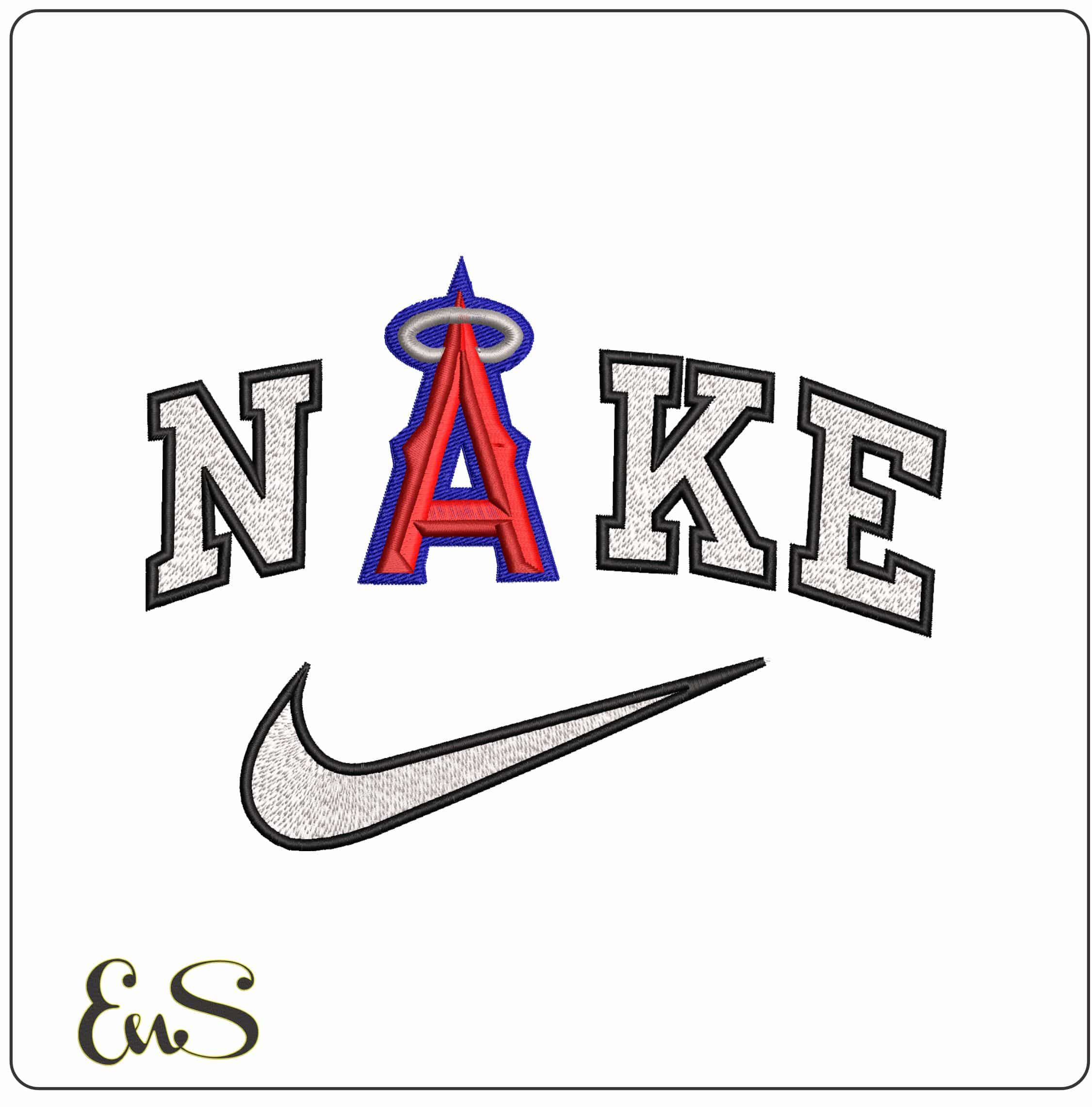 Nike Los Angeles Angels MLB - Elegant embroidery design file - instant download