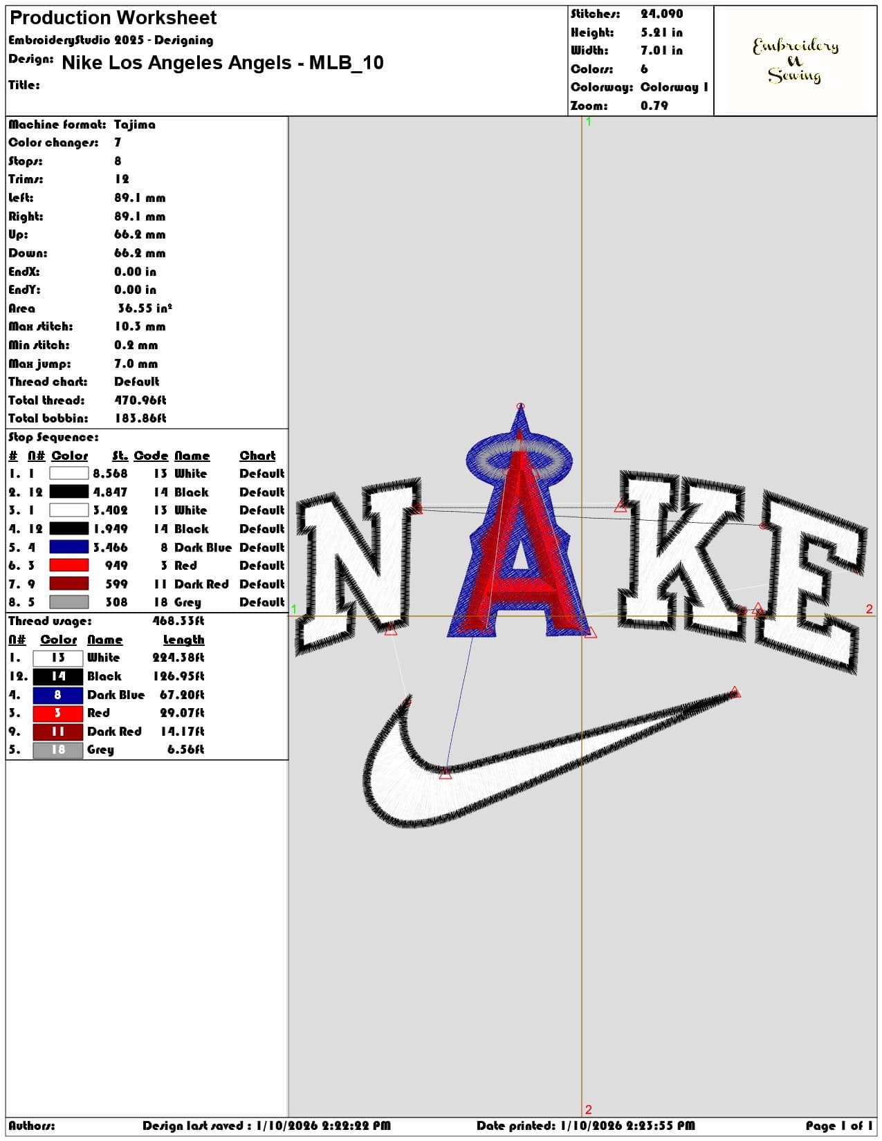 Nike Los Angeles Angels MLB - Elegant embroidery design file - instant download — view 3